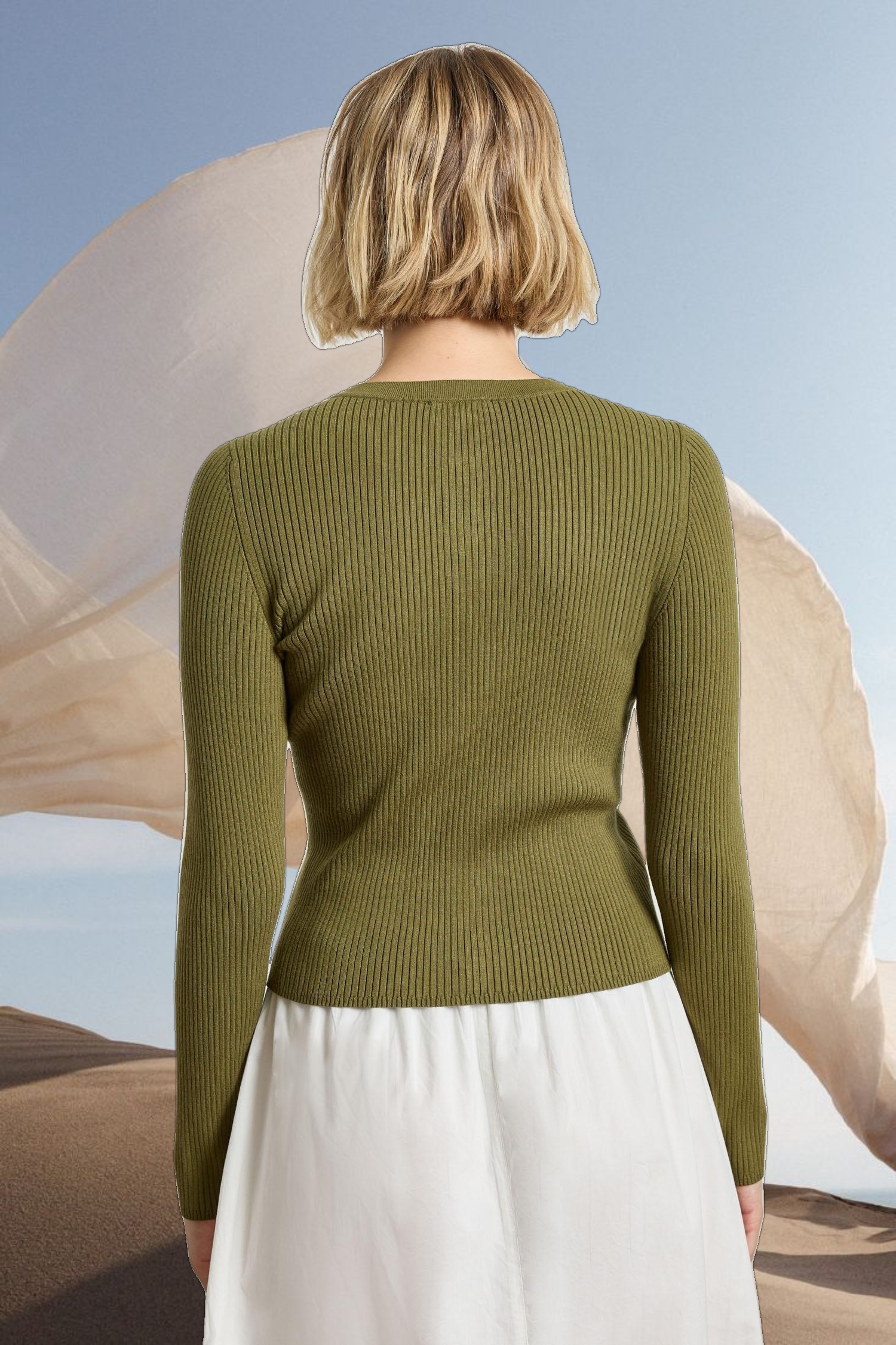 Cropped Ribbed Cardigan