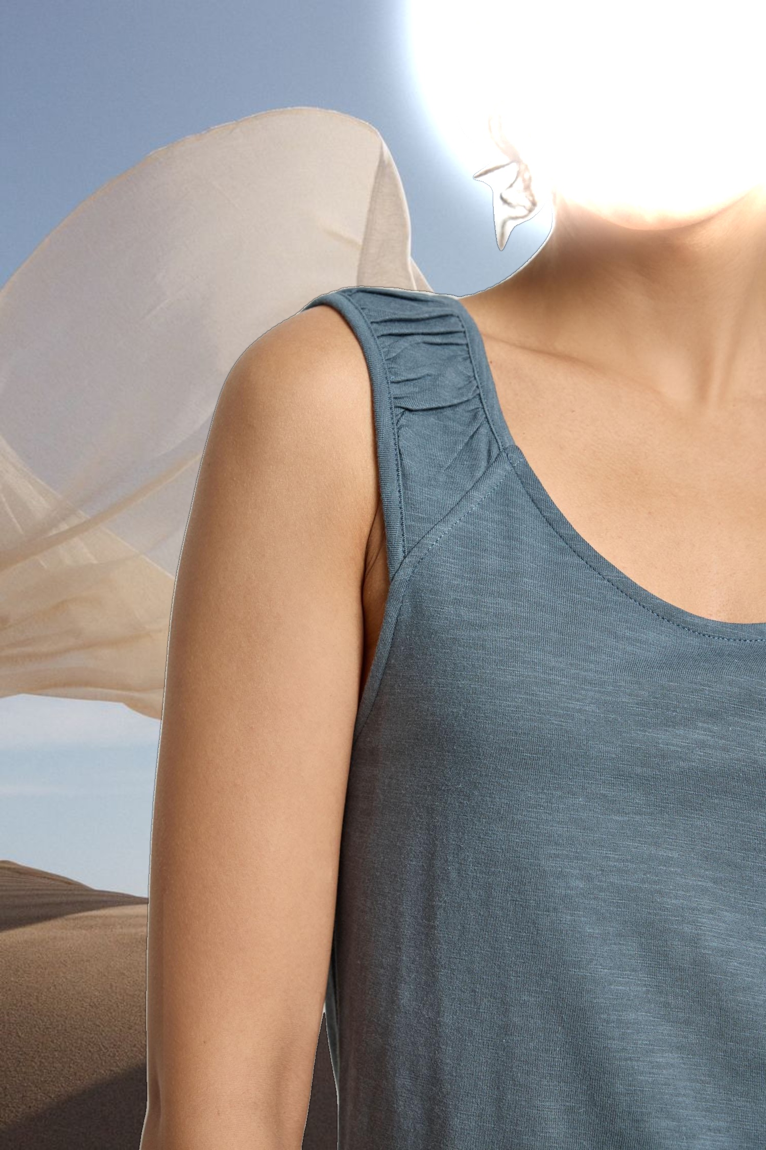 Shirred Strap Tank