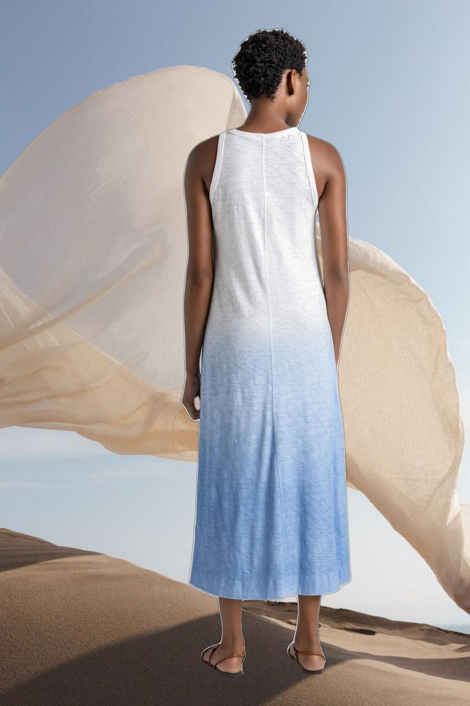 Ombre Jewel Neck Tank Dress