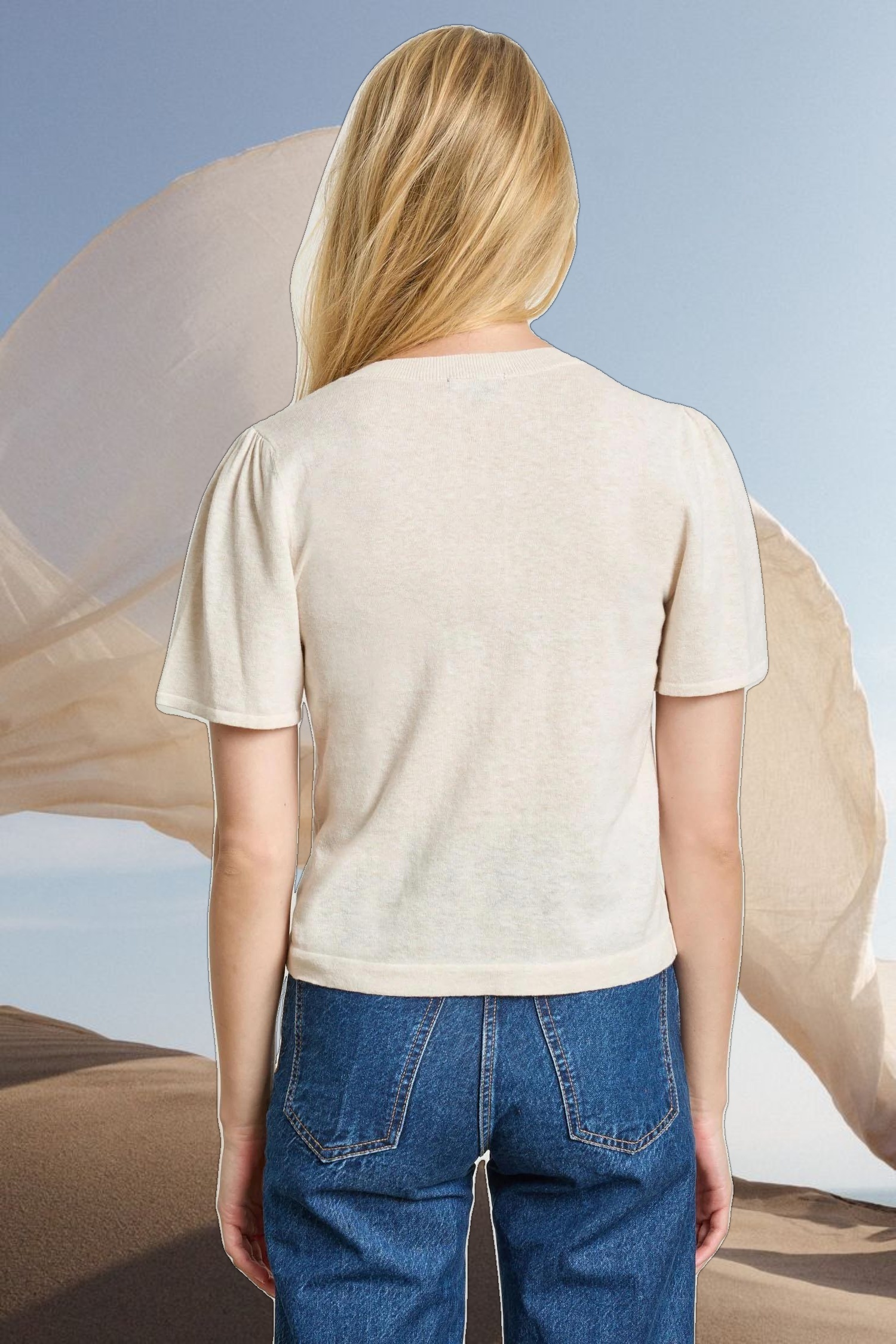 Short Sleeve V-Neck Sweater