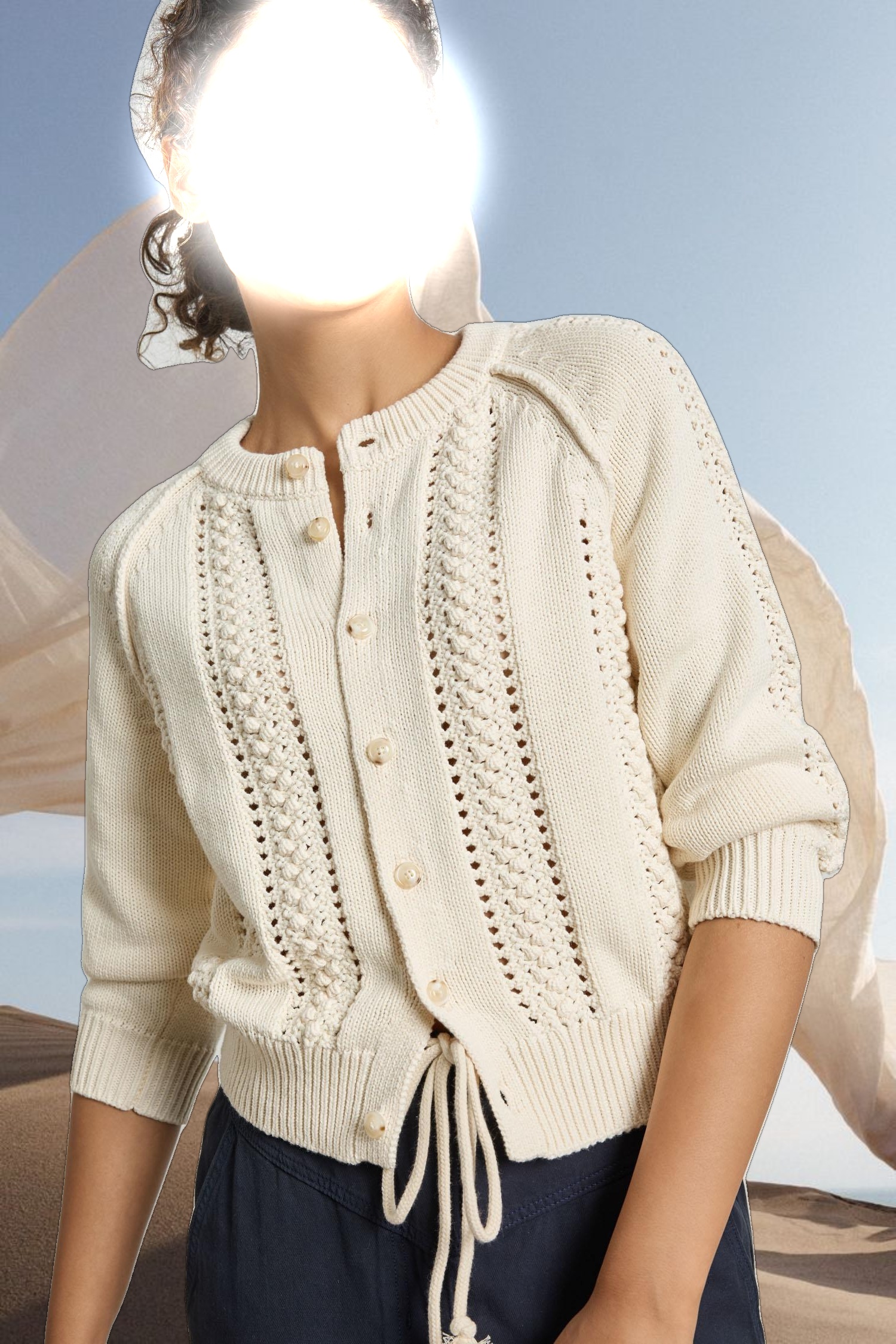 3/4 Sleeve Raglan Cardigan