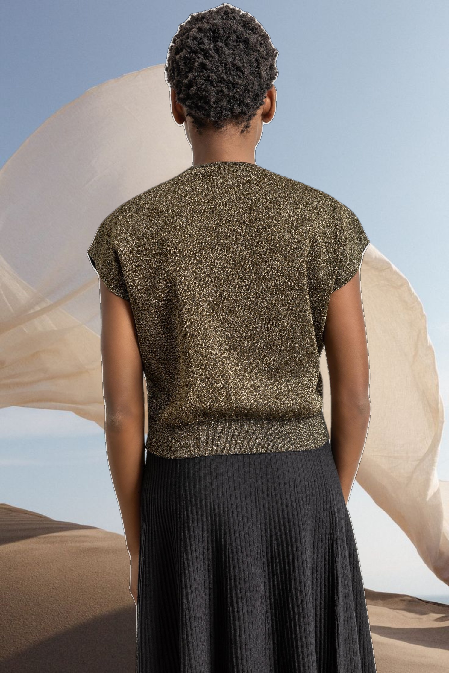 Metallic V-Neck Sweater