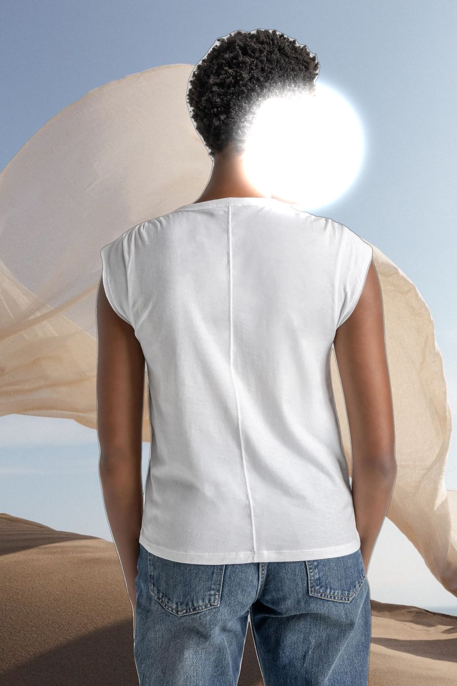 Shirred Shoulder Tee