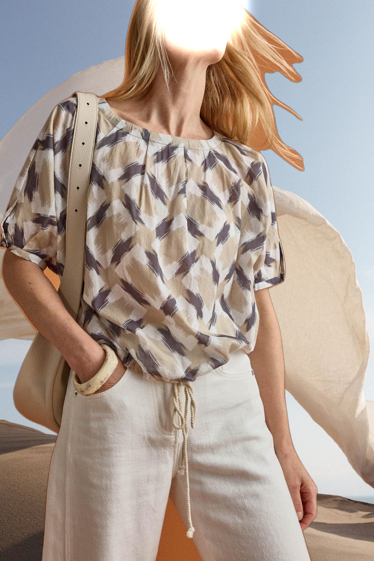 Short Sleeve Tie Waist Top