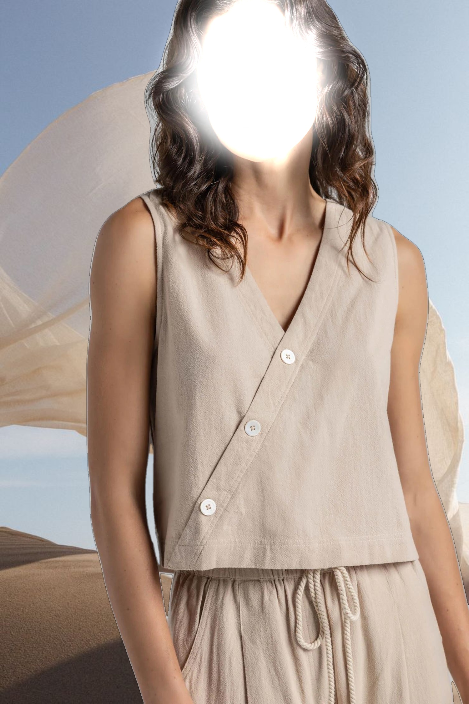 Cross Front Sleeveless Top
