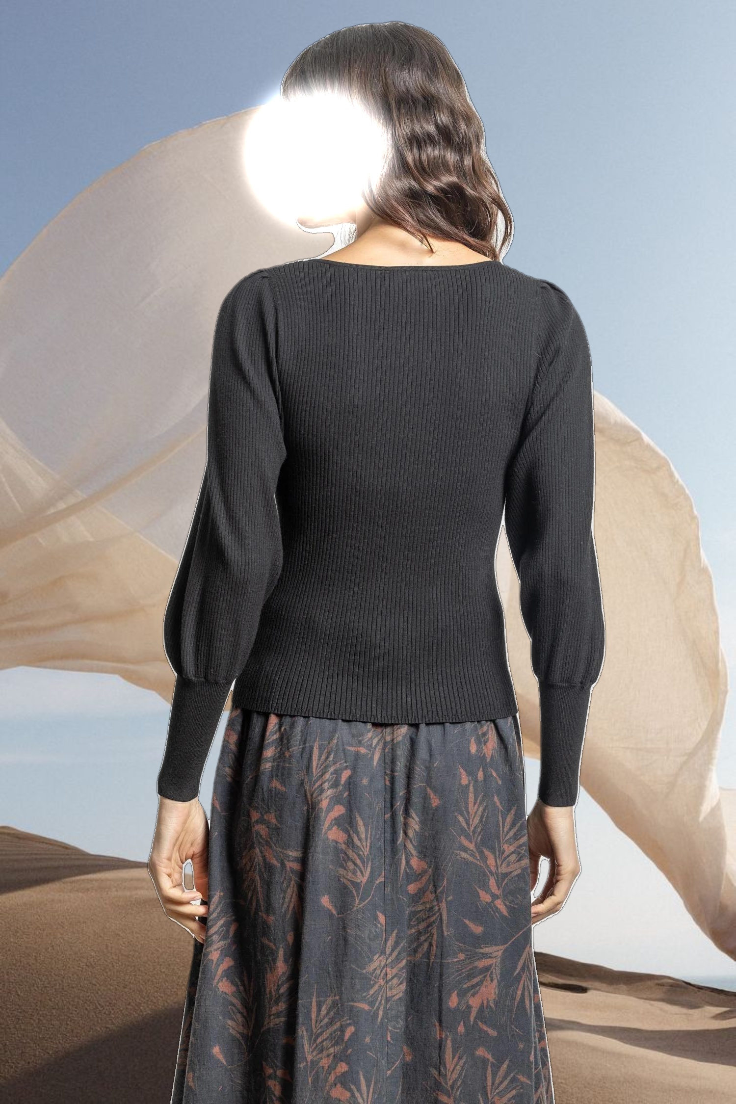 Full Sleeve Square Neck Sweater