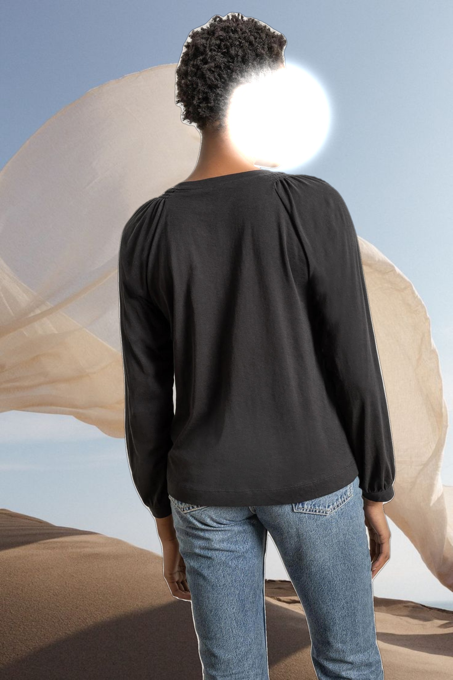 Full Sleeve Smocked V-Neck