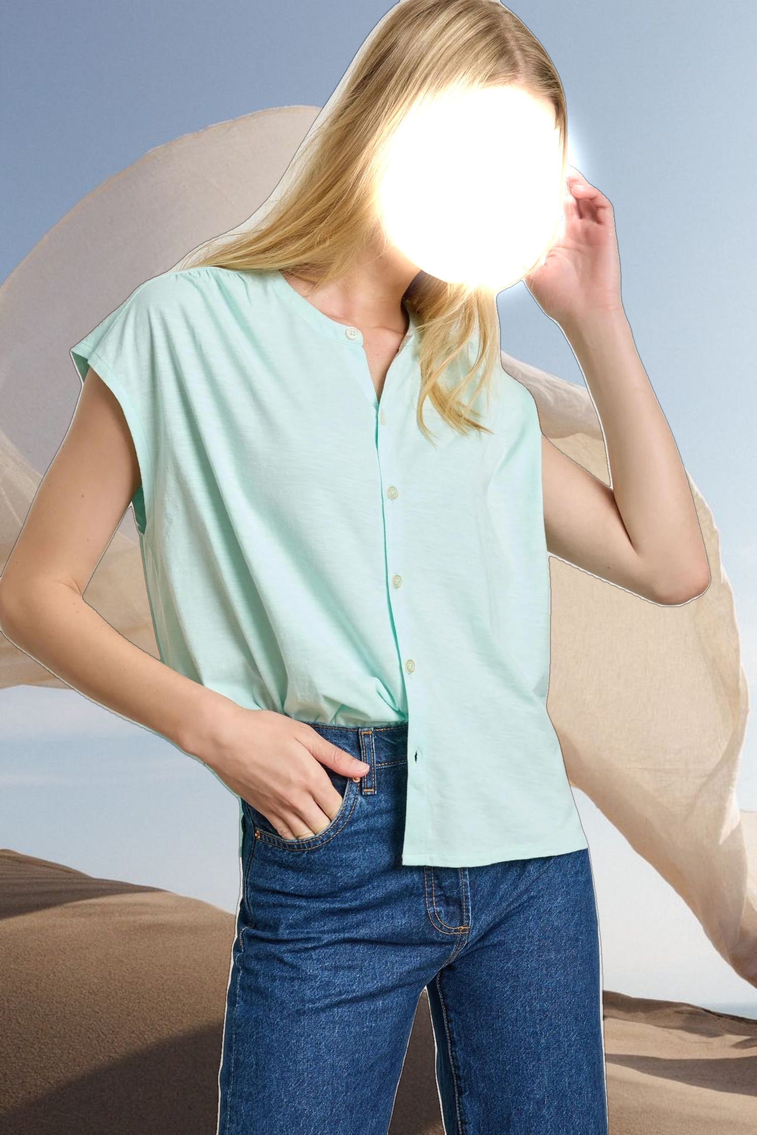 Relaxed Button Down Tee