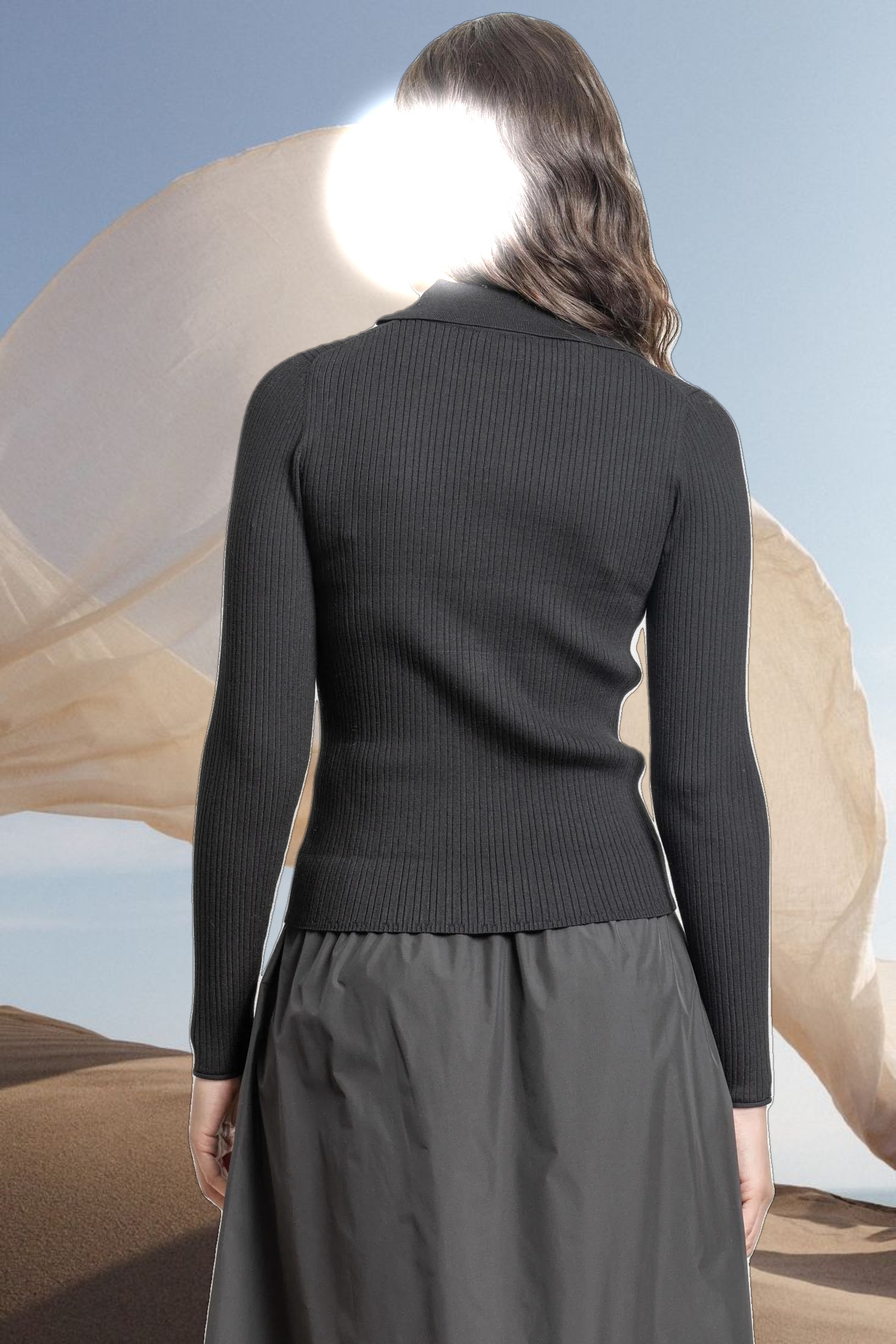 Polo Collar Henley Sweater