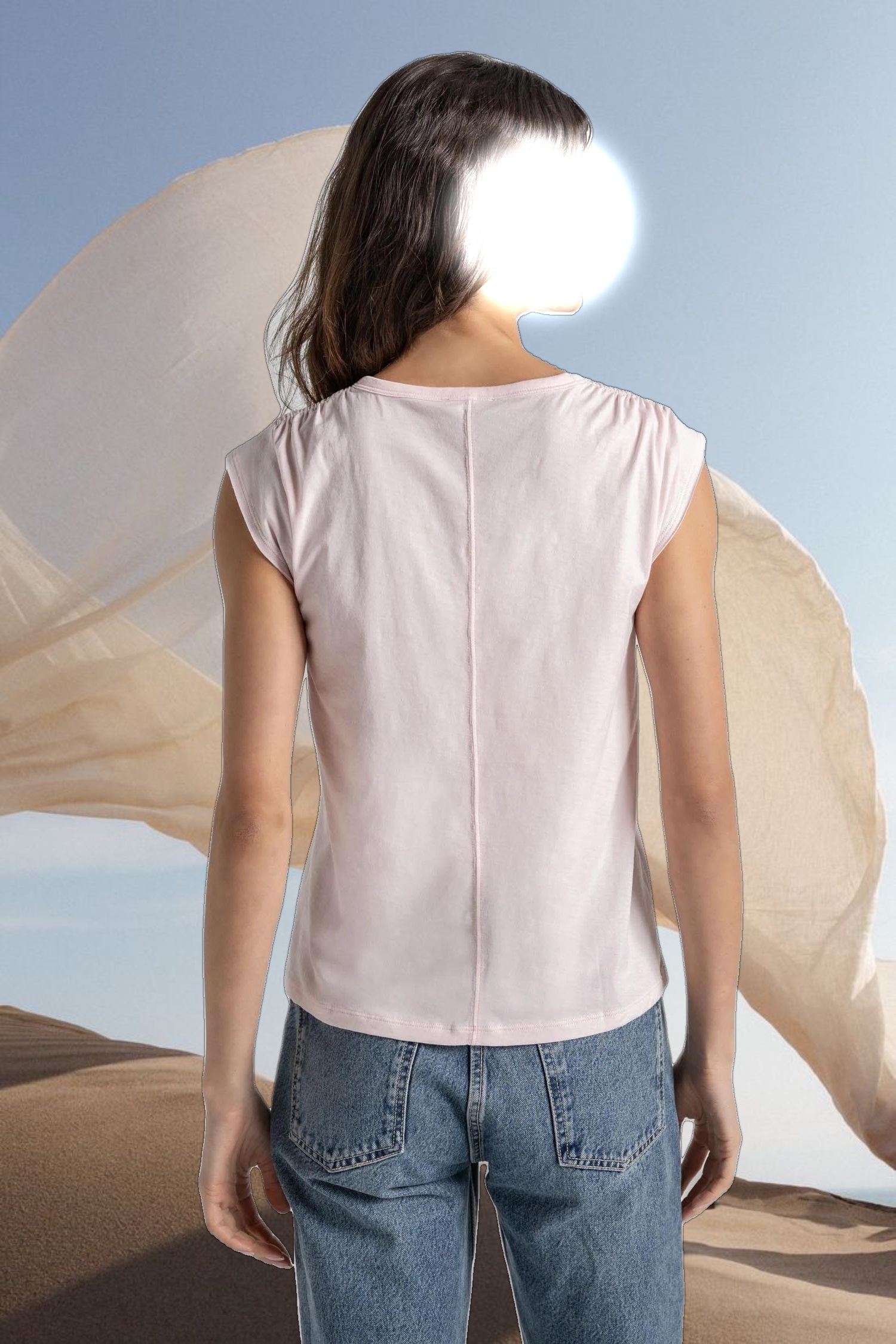 Shirred Shoulder Tee