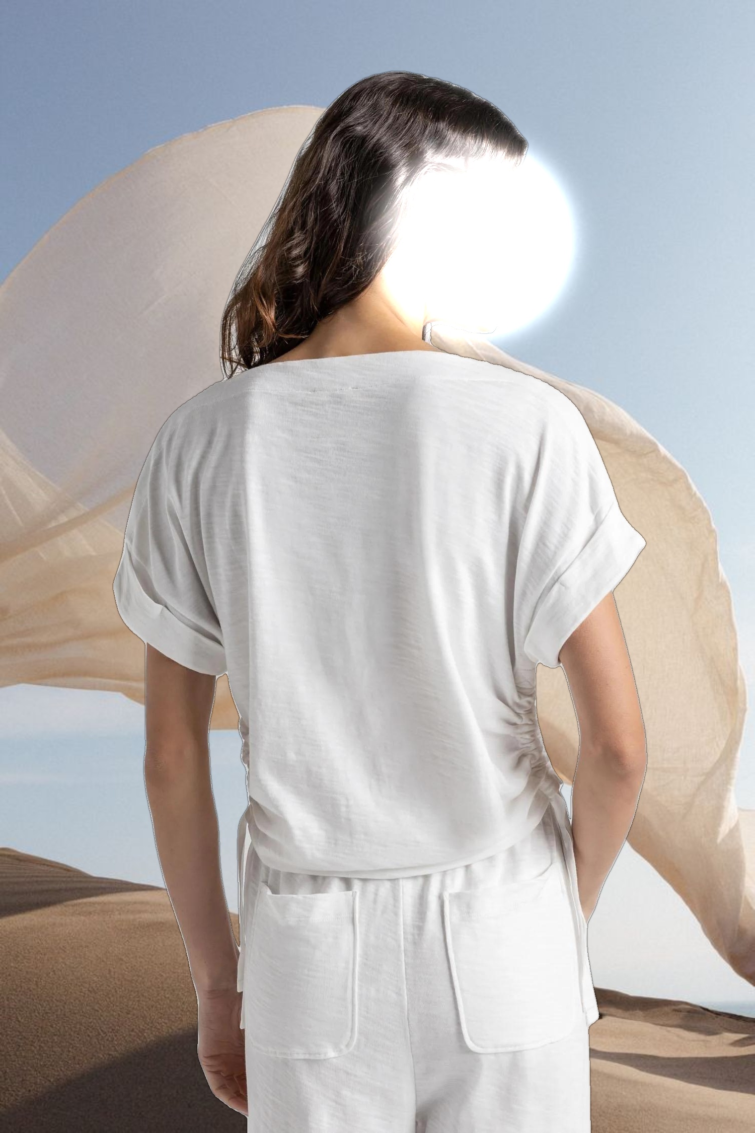 Ruched Side Boatneck