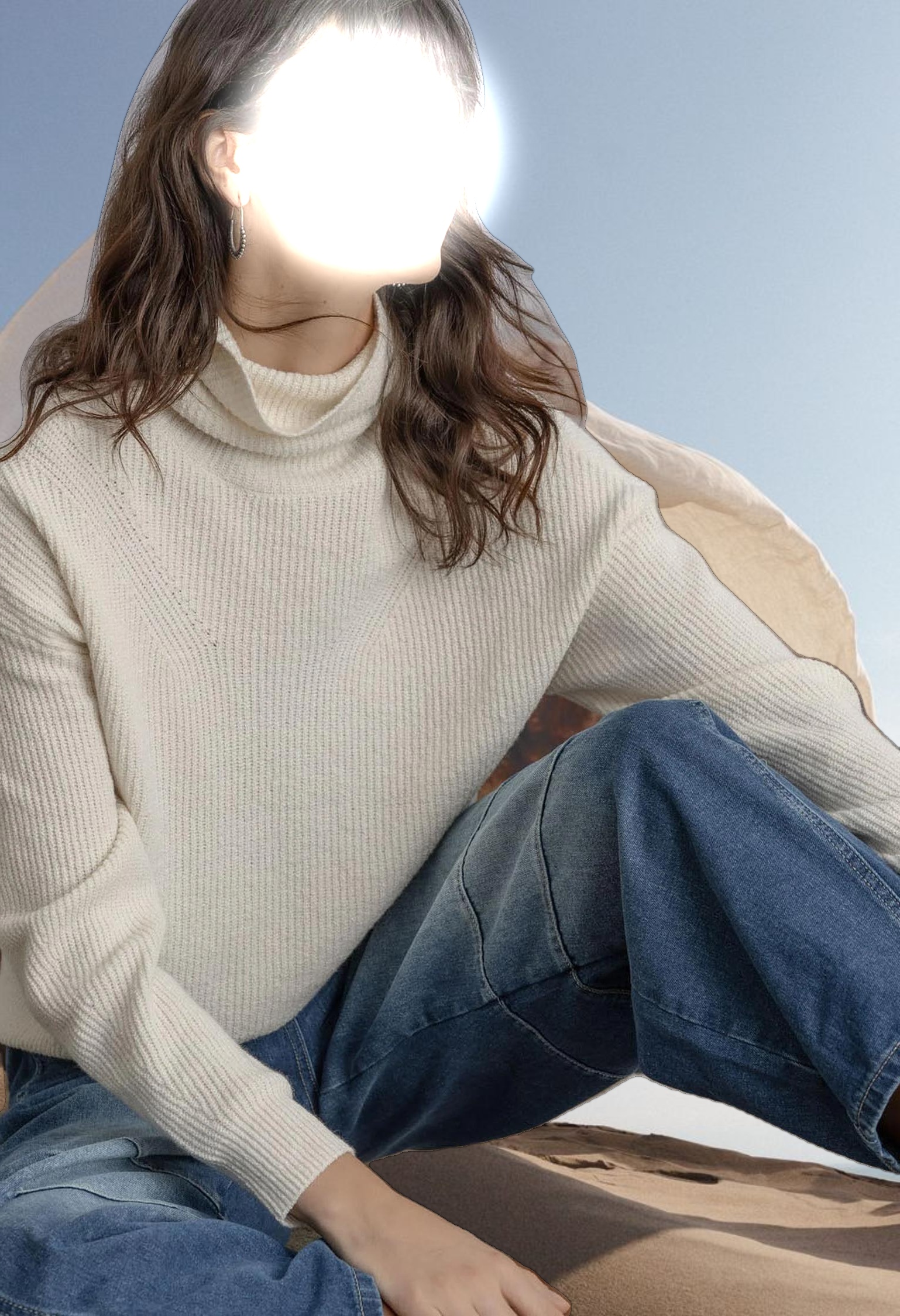 Relaxed Rib Turtleneck Sweater
