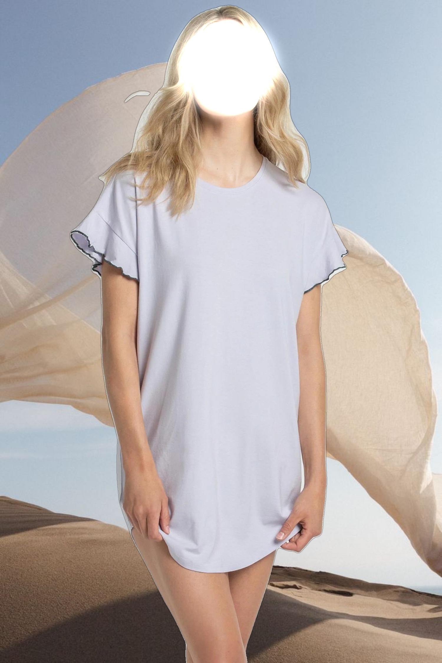Flutter Sleeve Sleep Dress