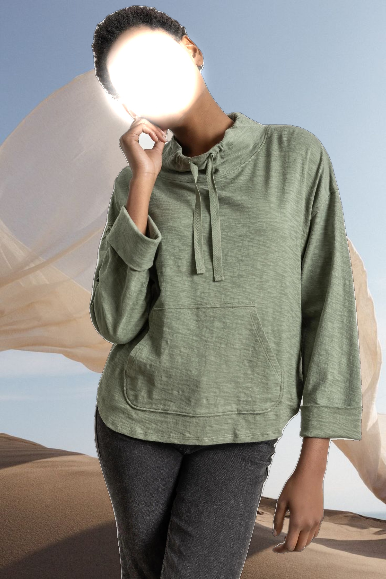Drawstring Neck Pullover
