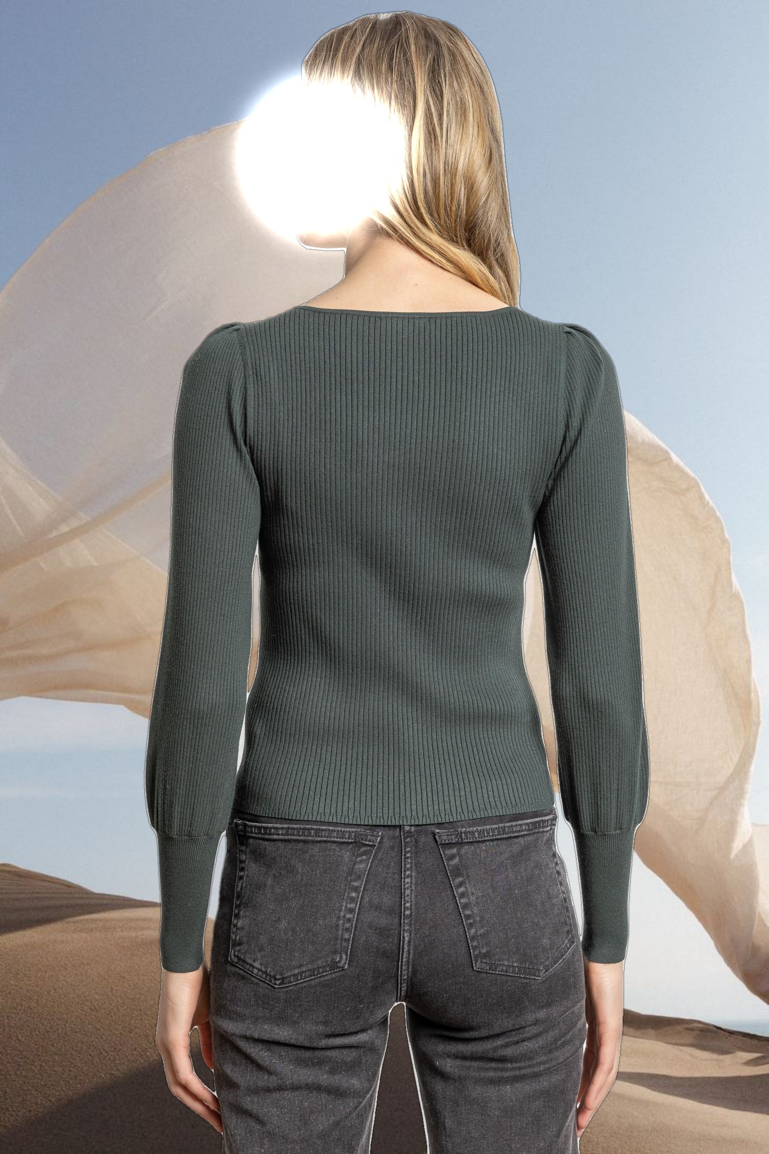 Full Sleeve Square Neck Sweater