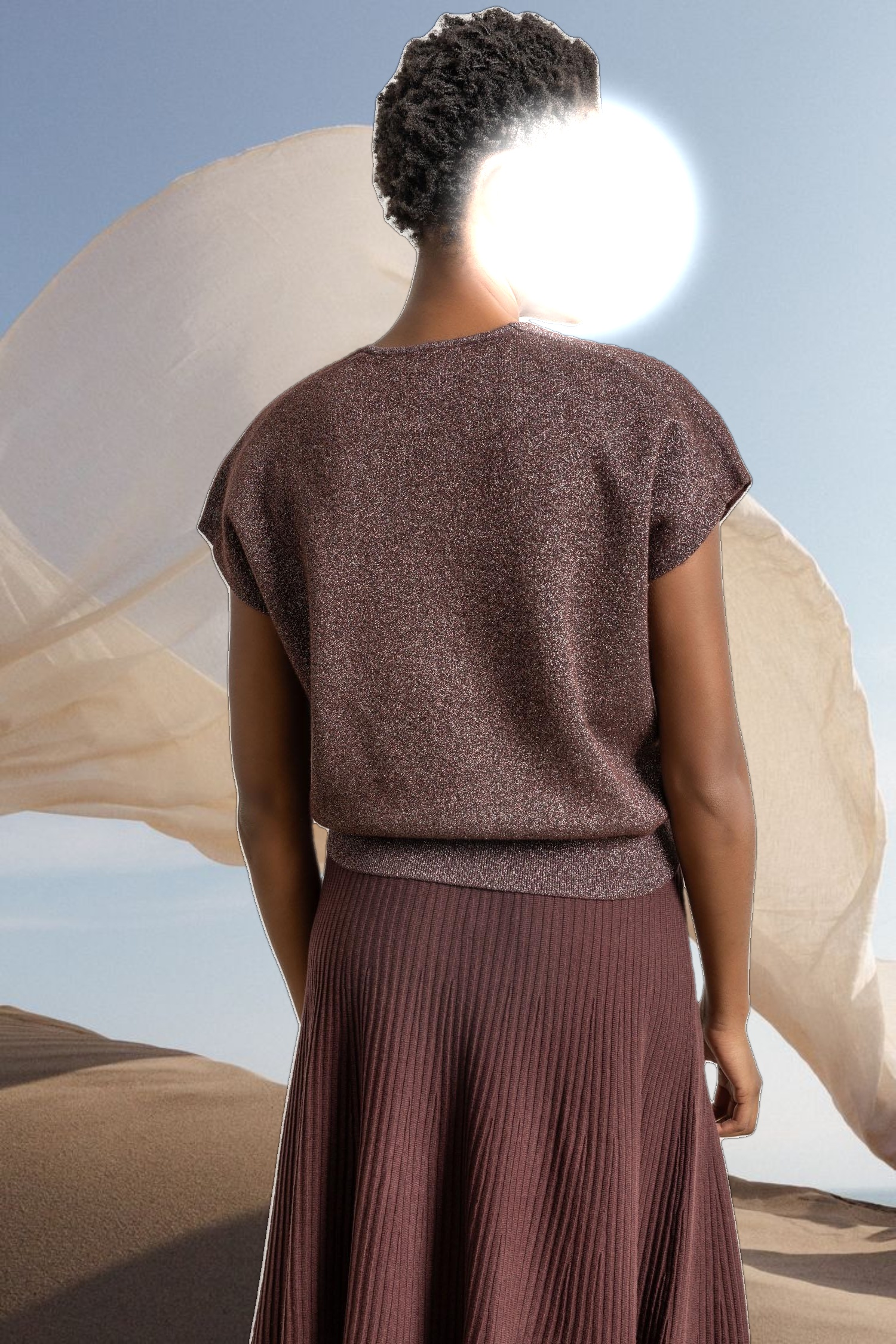 Metallic V-Neck Sweater