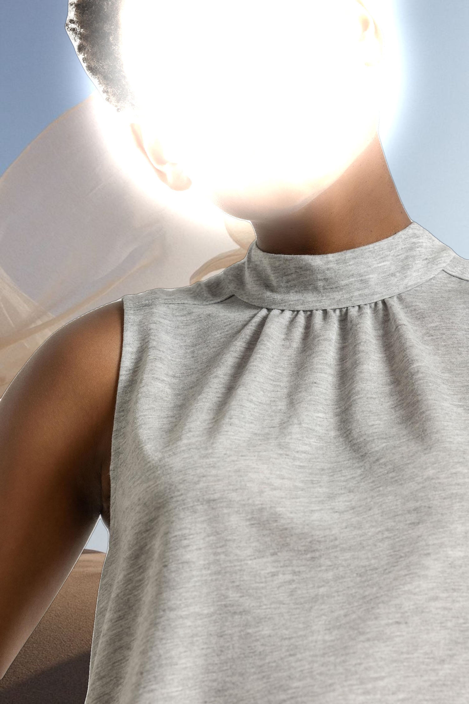 Sparkle Sleeveless Mock Neck