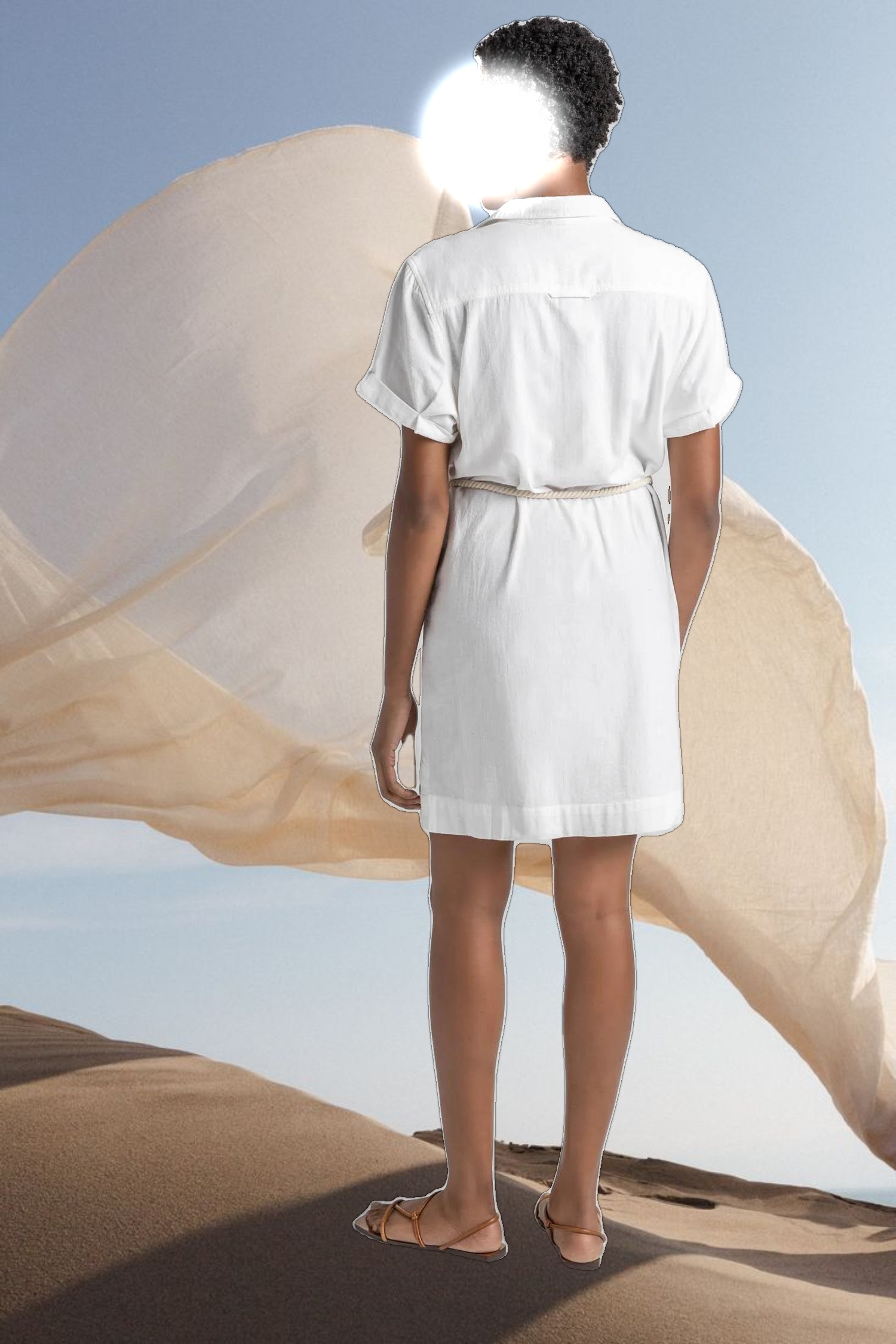 Half Placket Shirt Dress