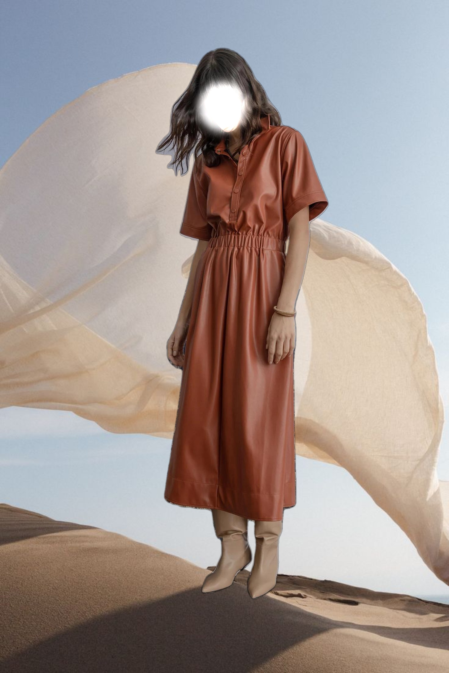 Elastic Waist Short Sleeve Dress