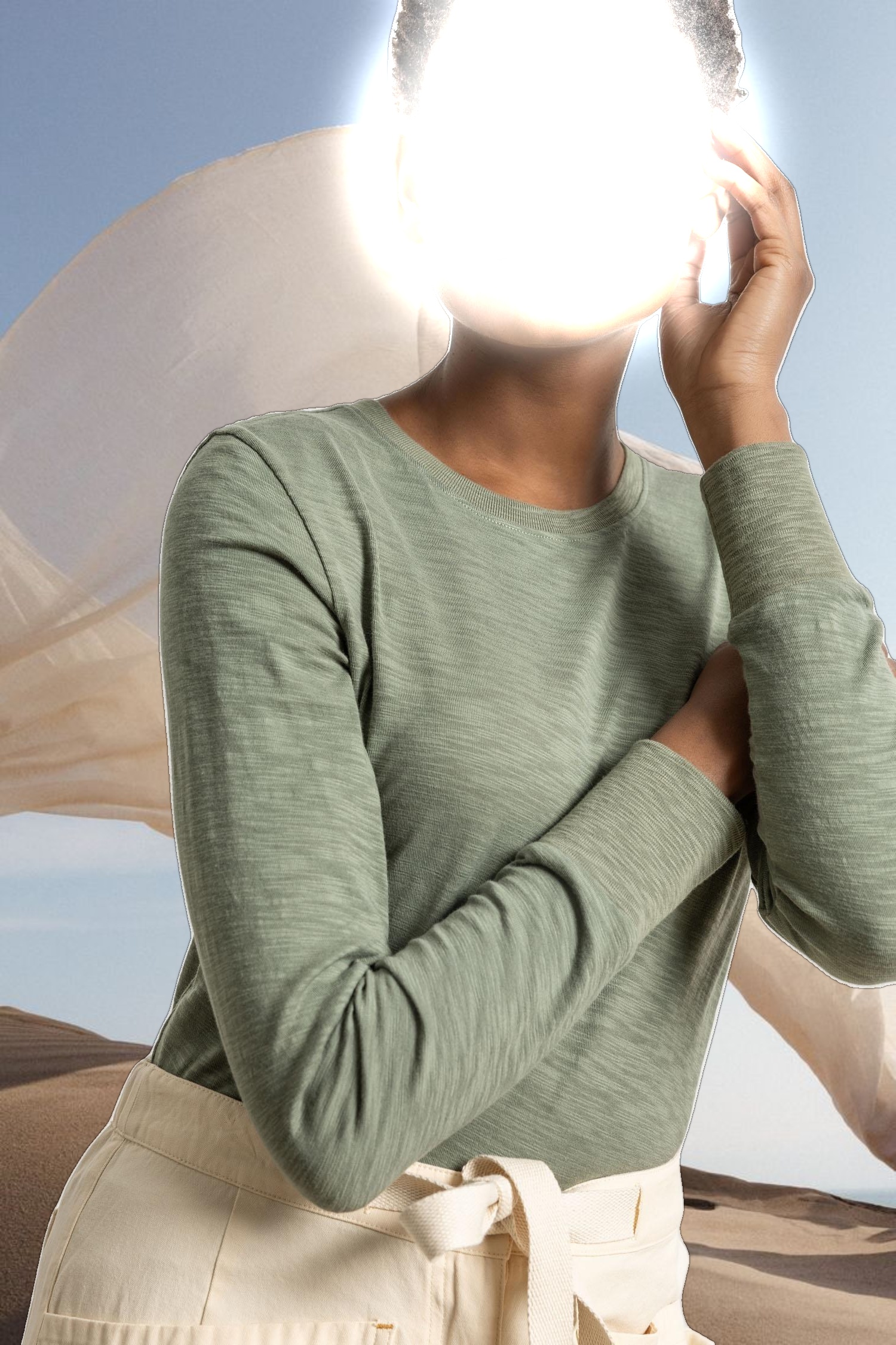 Long Sleeve Ribbed Cuff Crewneck