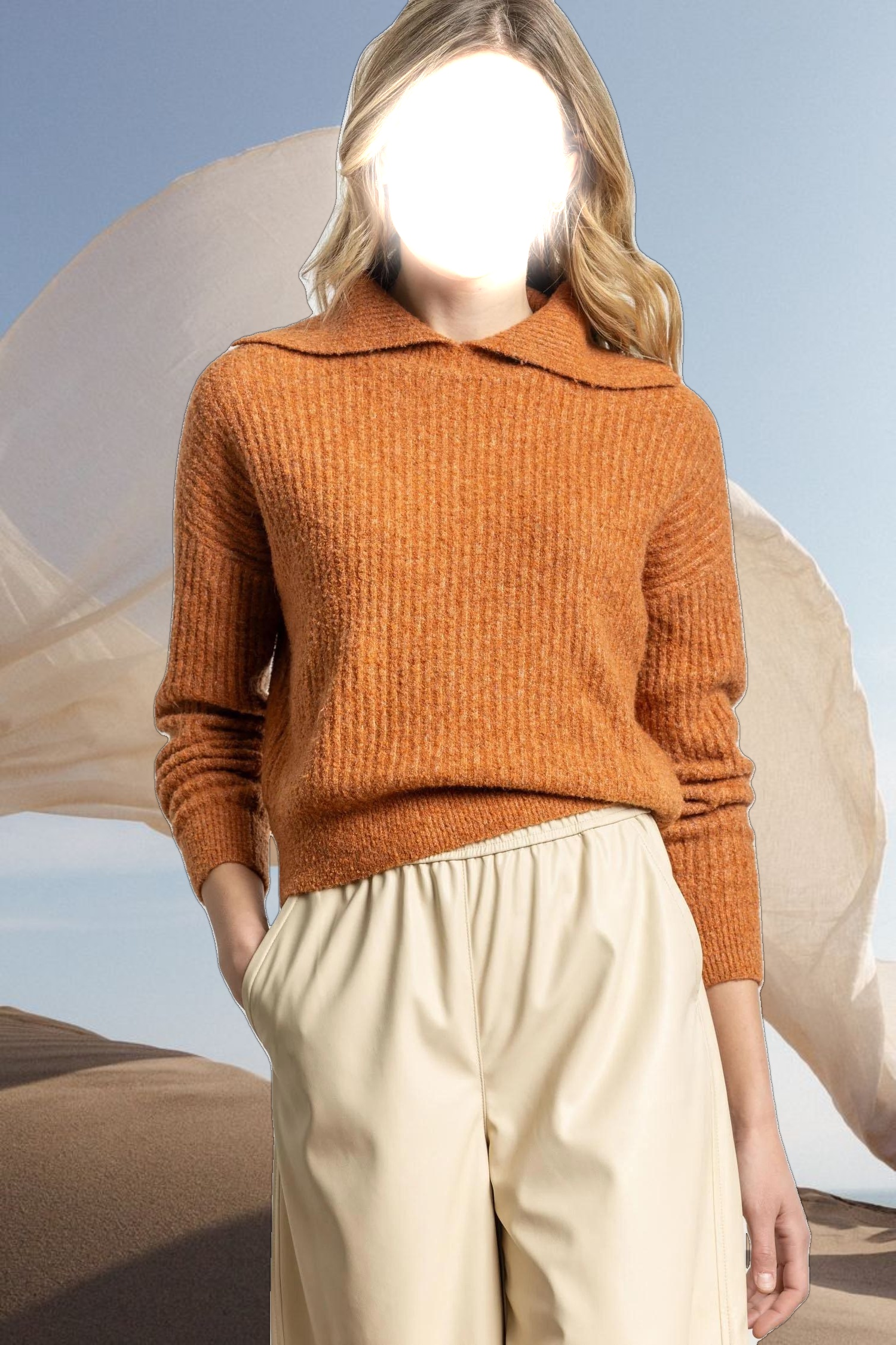 Easy Split Collar Sweater