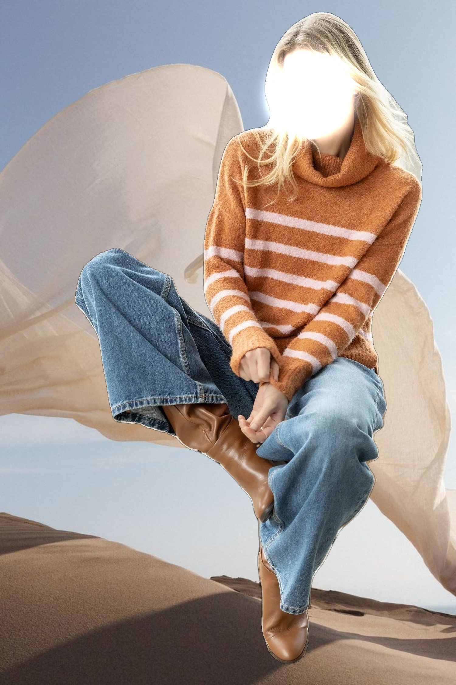 Striped Turtleneck Sweater