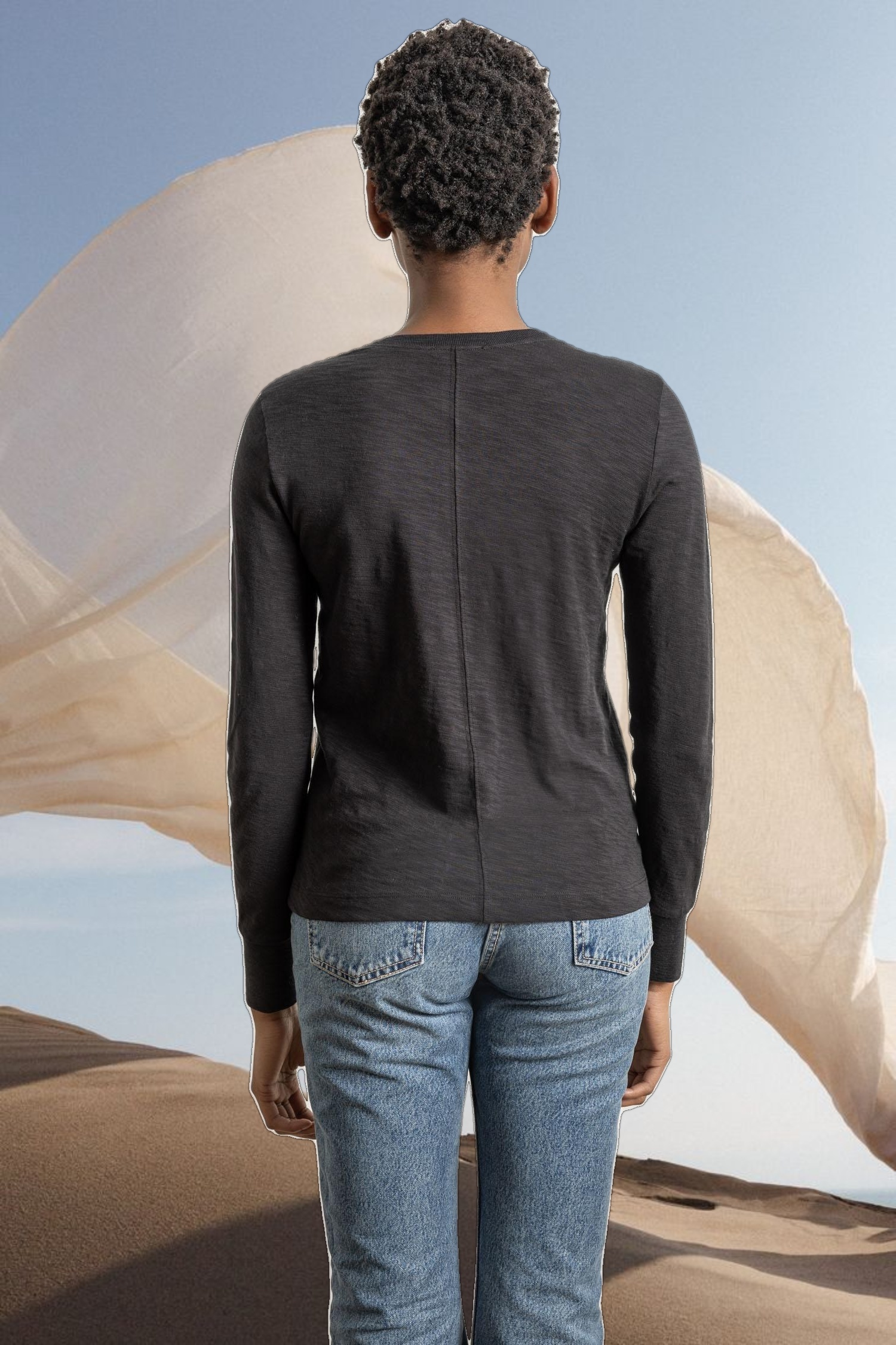 Long Sleeve Ribbed Cuff Crewneck