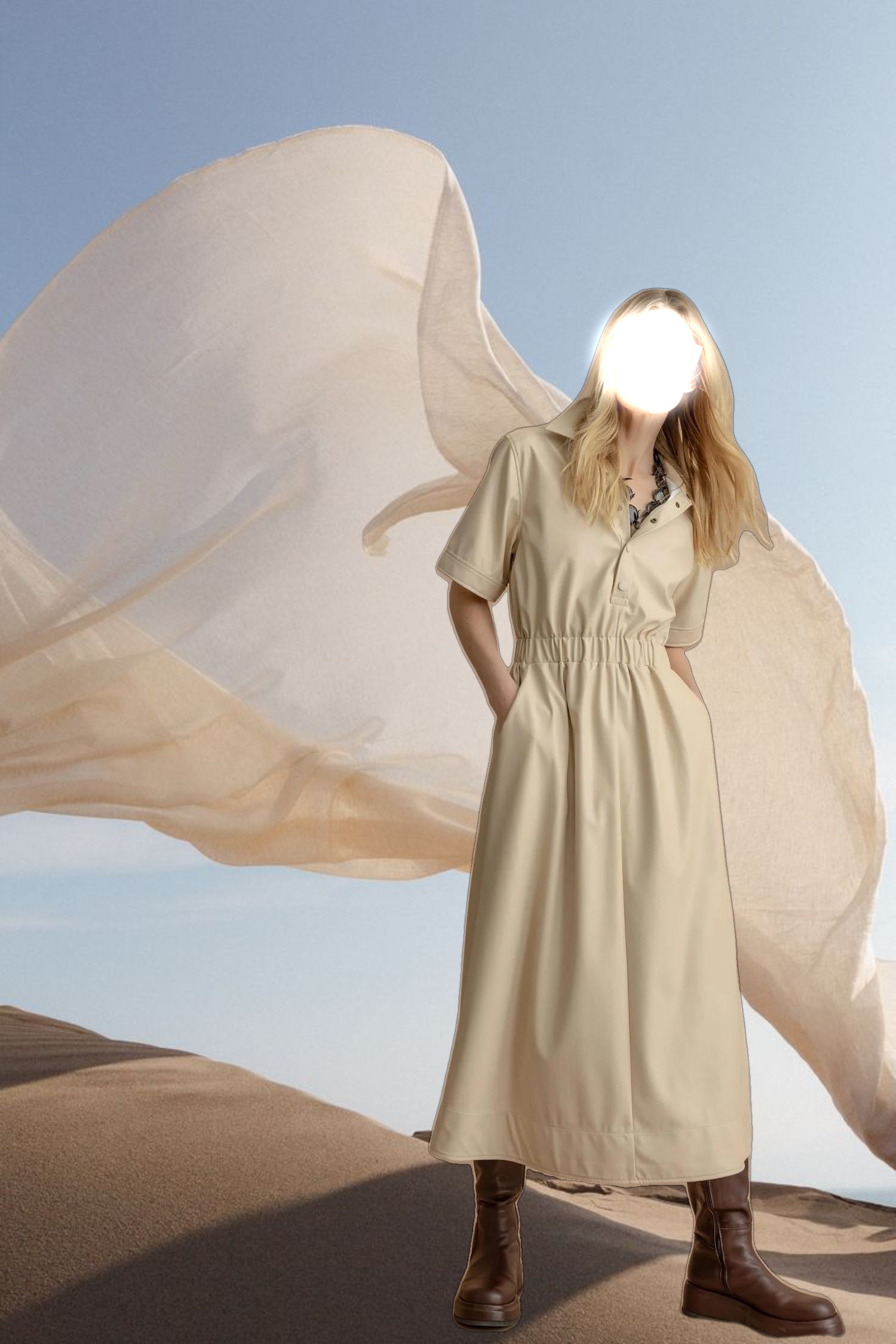 Elastic Waist Short Sleeve Dress