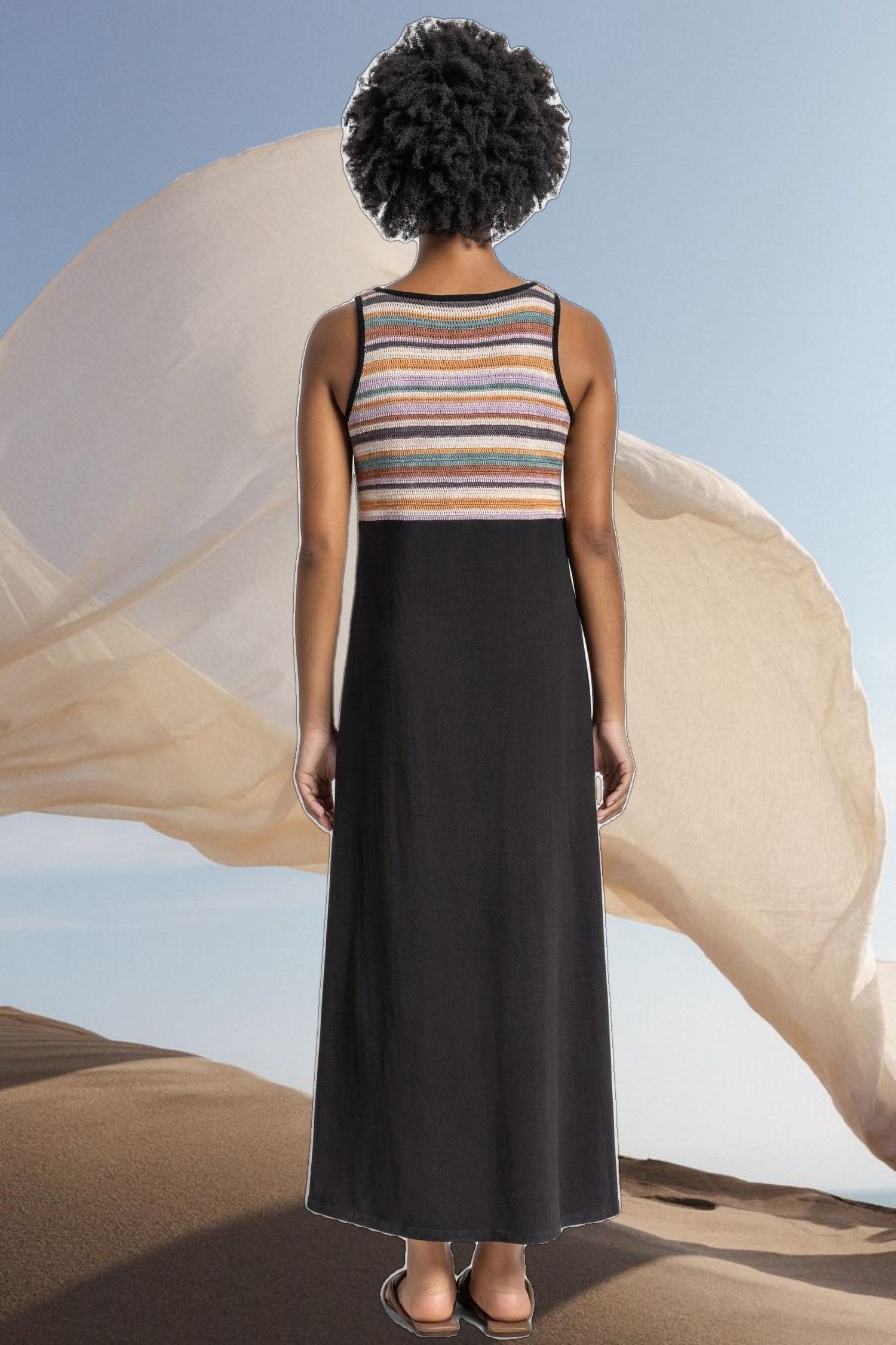 Crochet Insert Maxi Dress