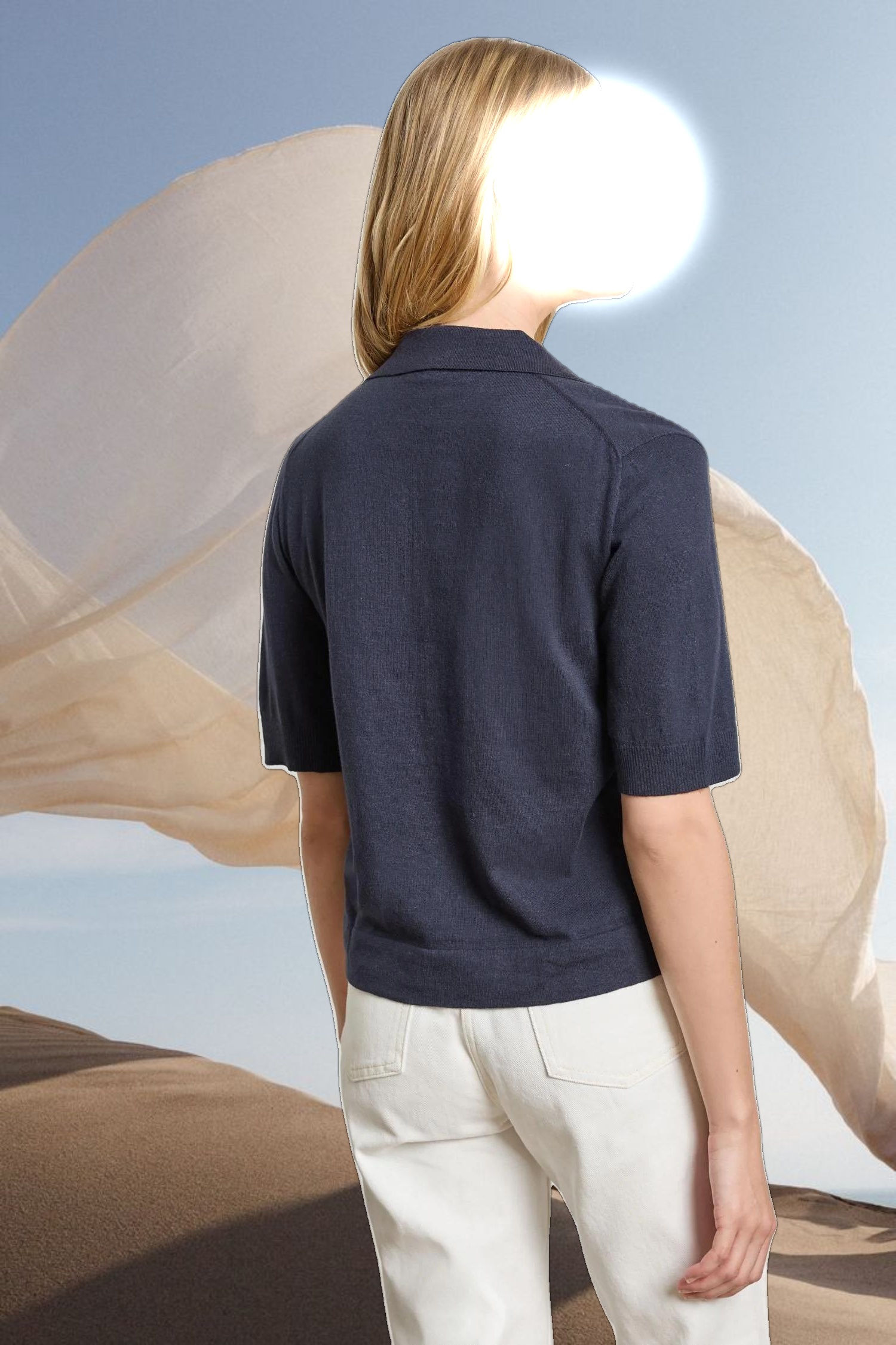 Elbow Sleeve Polo Sweater