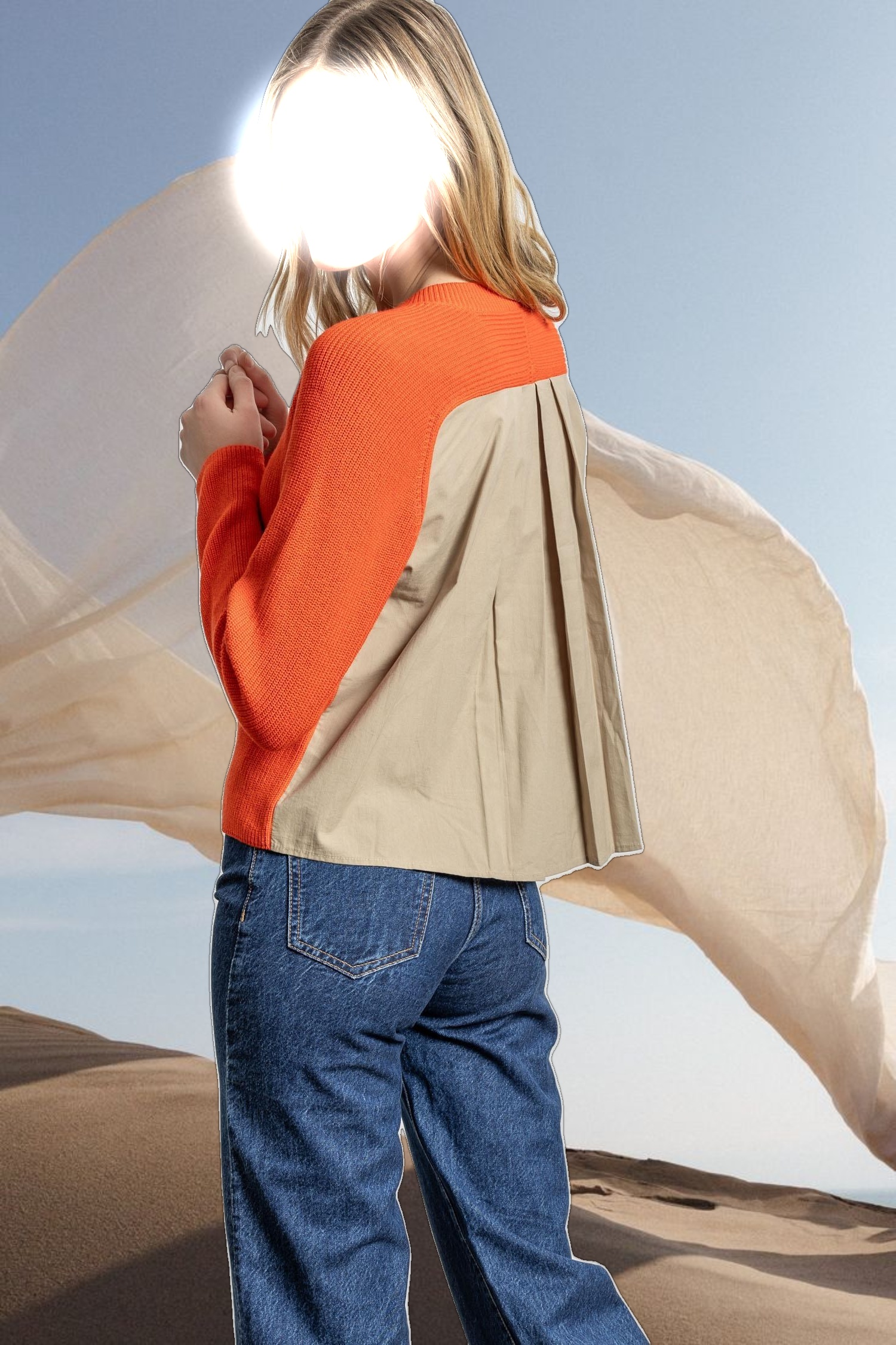 Mixed Media Raglan Sweater