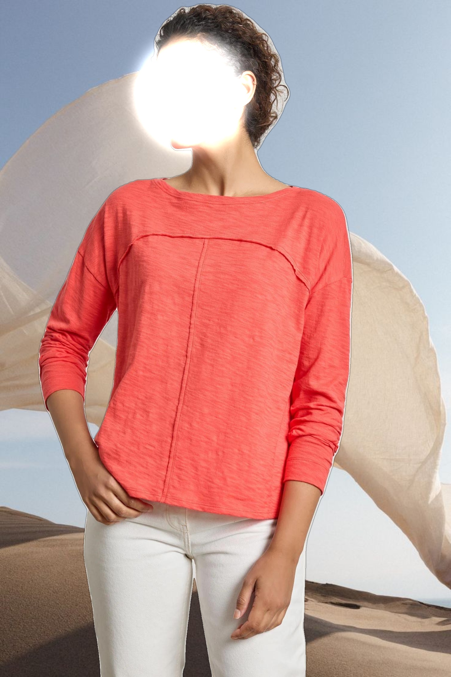 Drop Shoulder Seamed Boatneck