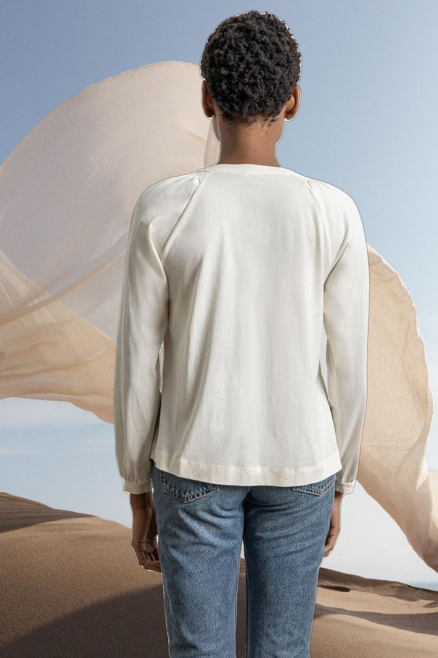 Full Sleeve Smocked V-Neck