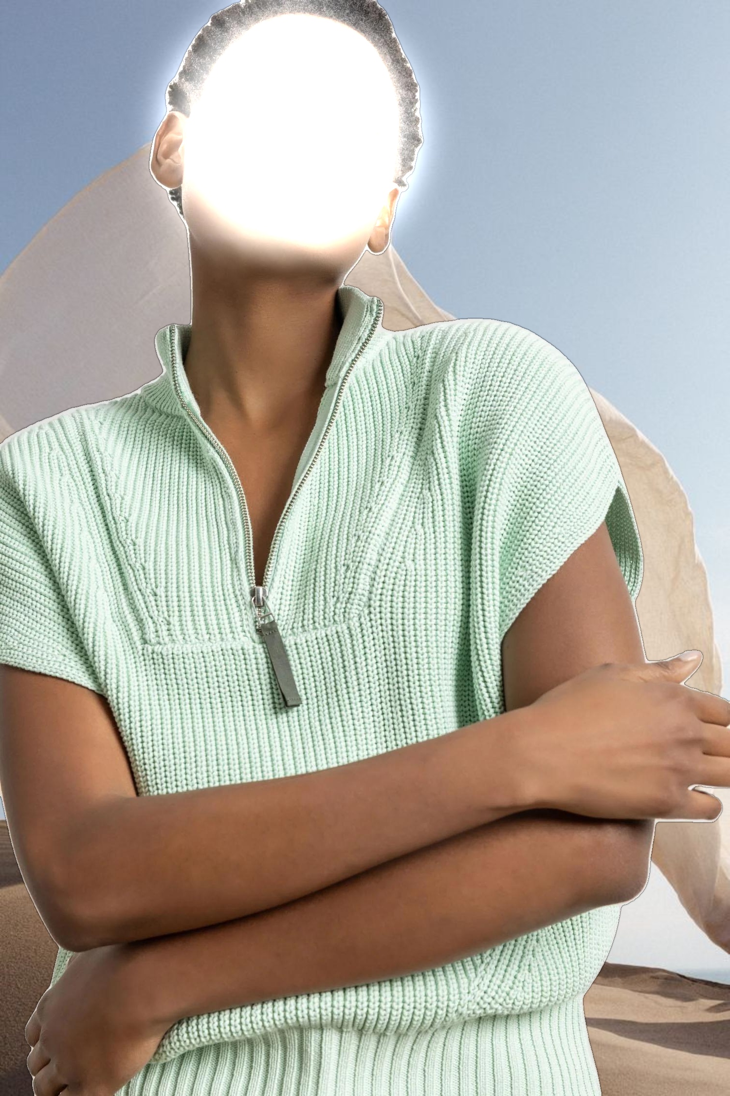 Half Zip Poncho Sweater