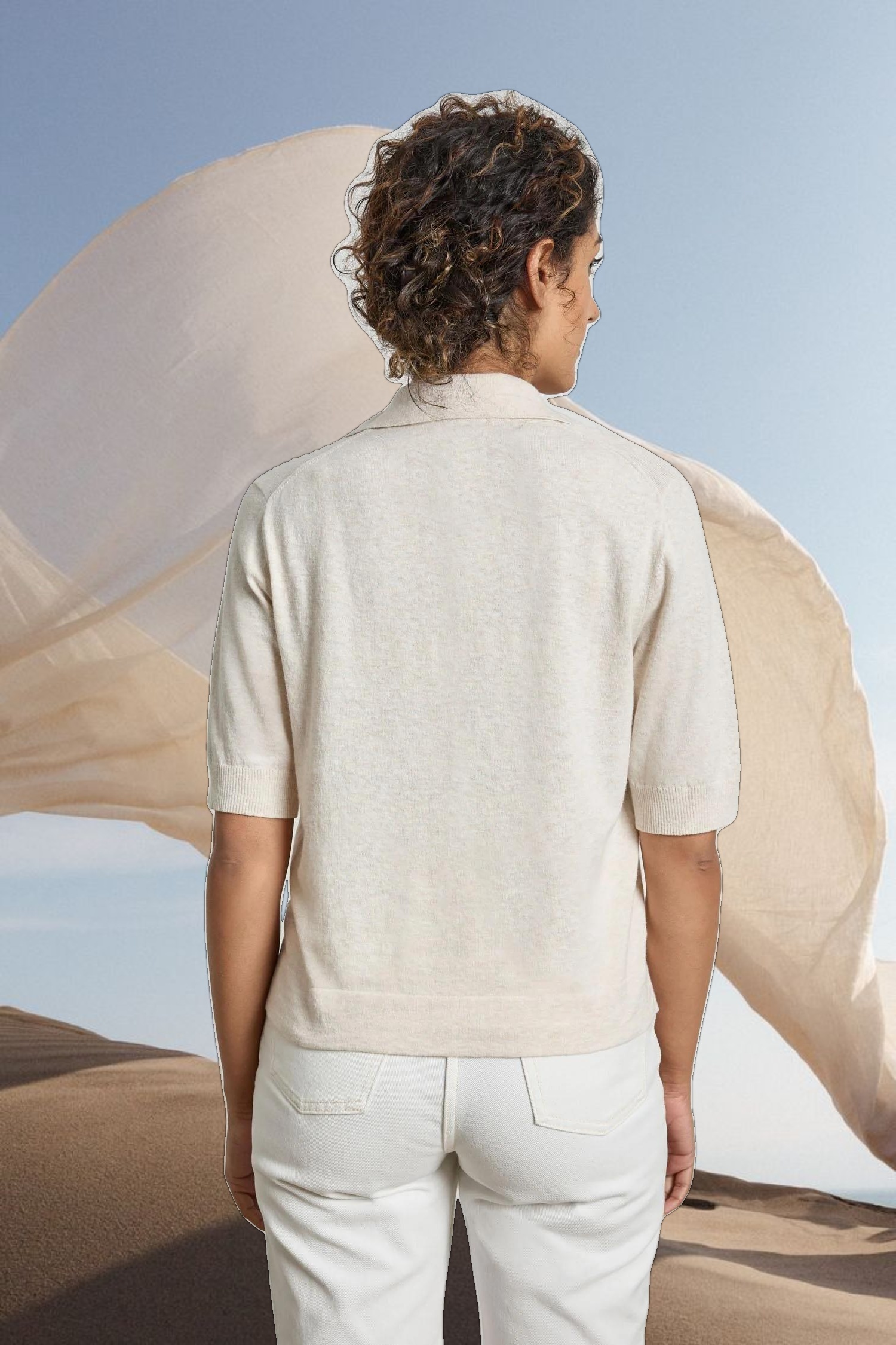 Elbow Sleeve Polo Sweater