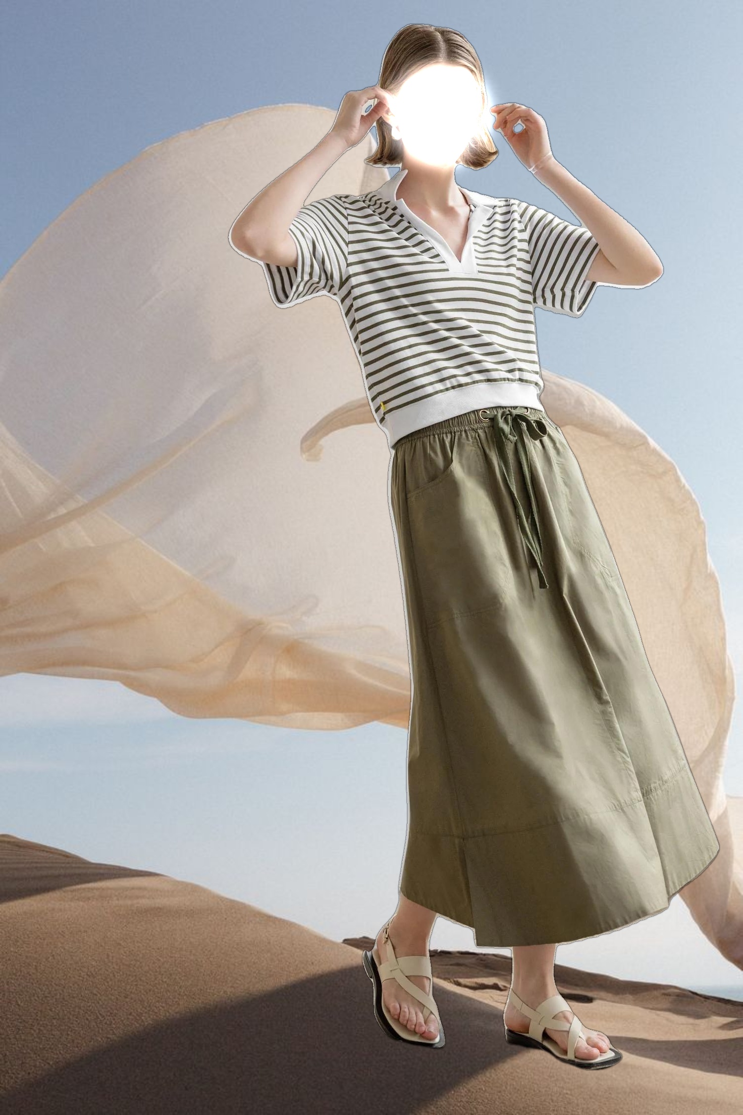 Long Poplin Skirt
