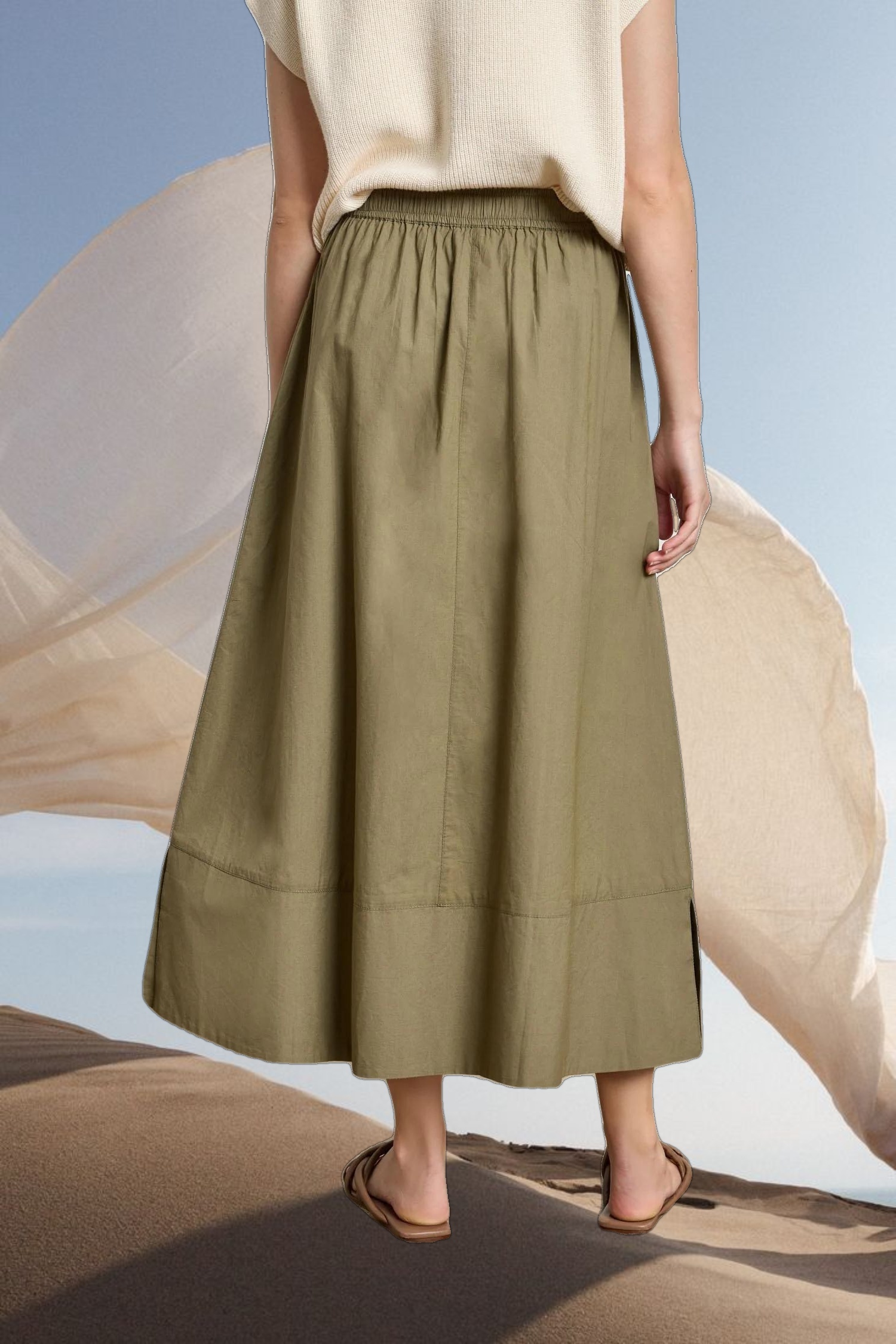 Long Poplin Skirt