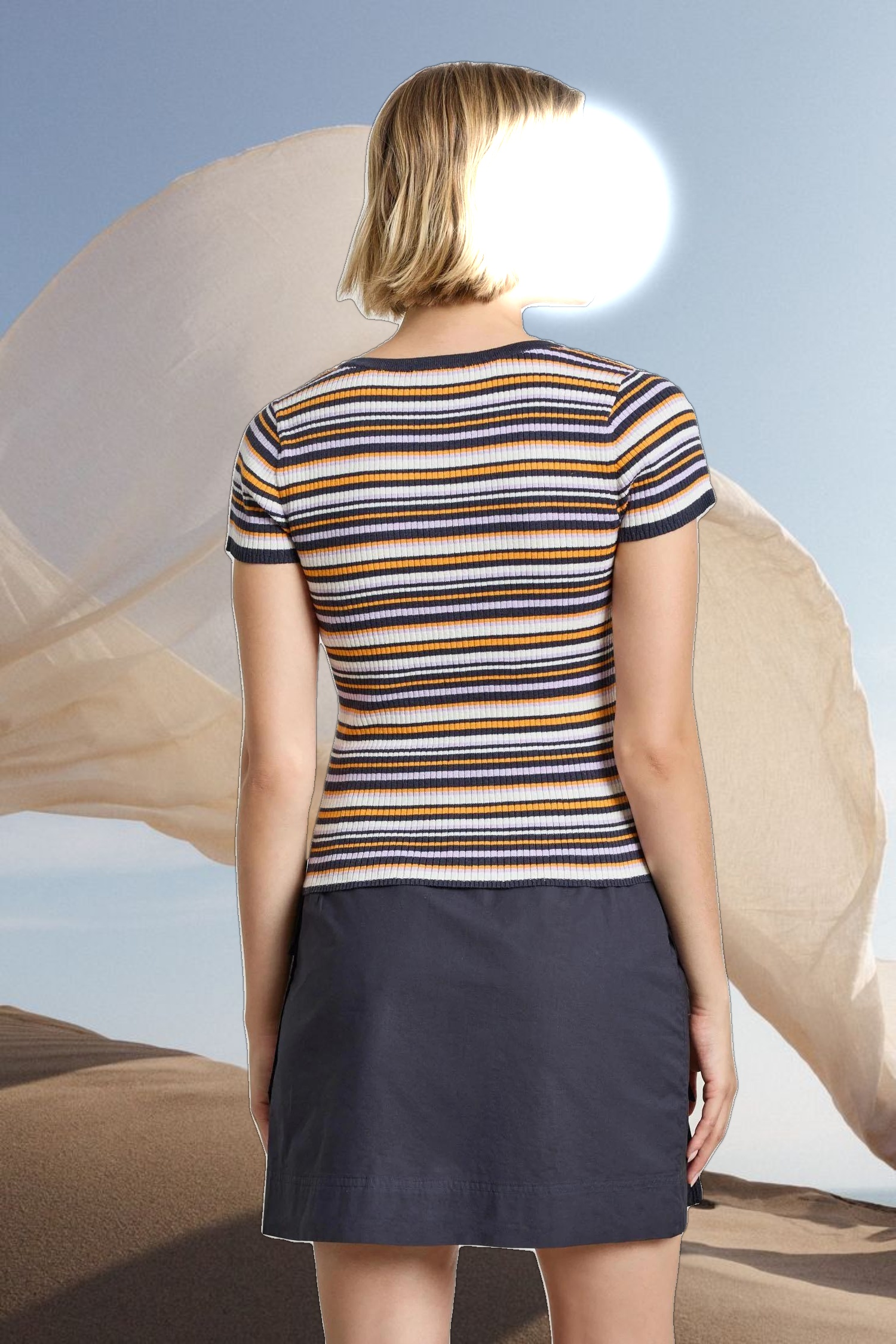Striped Short Sleeve Henley
