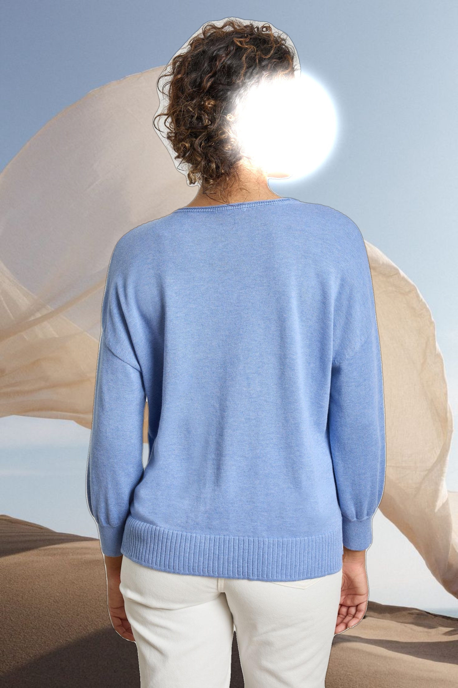 3/4 Sleeve Drop Shoulder Sweater