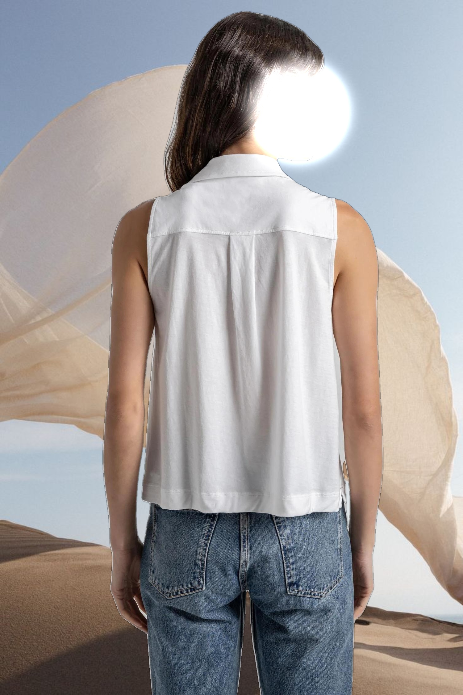 Sleeveless Button Down