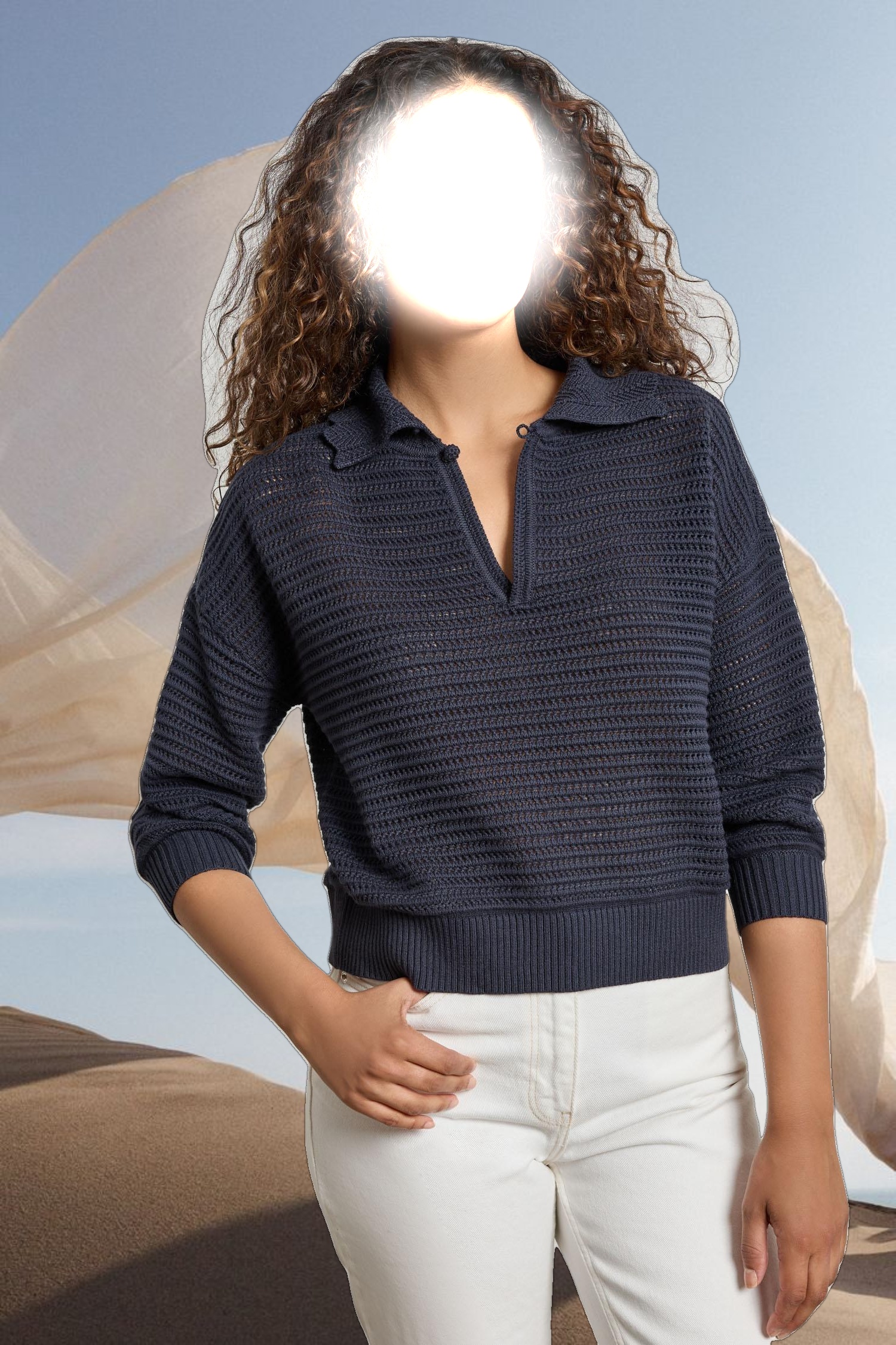 Scalloped Collar Sweater