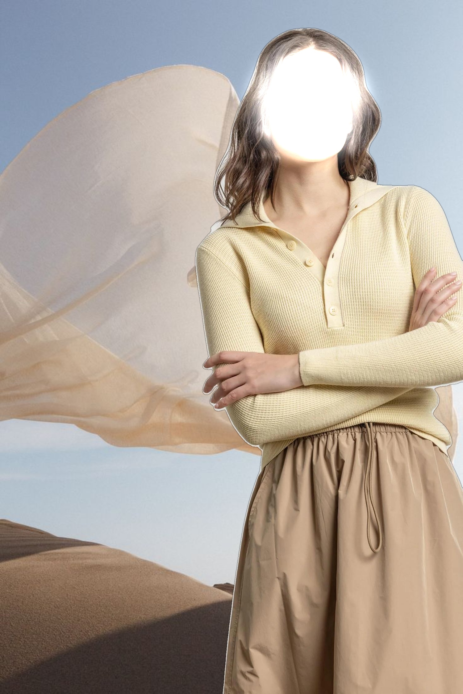 Button Collar Henley Sweater