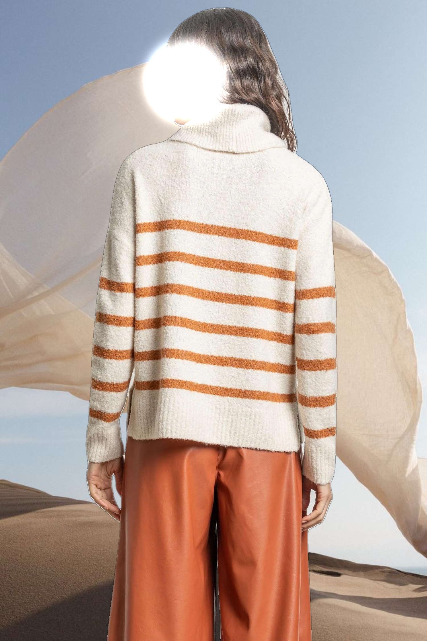 Striped Turtleneck Sweater