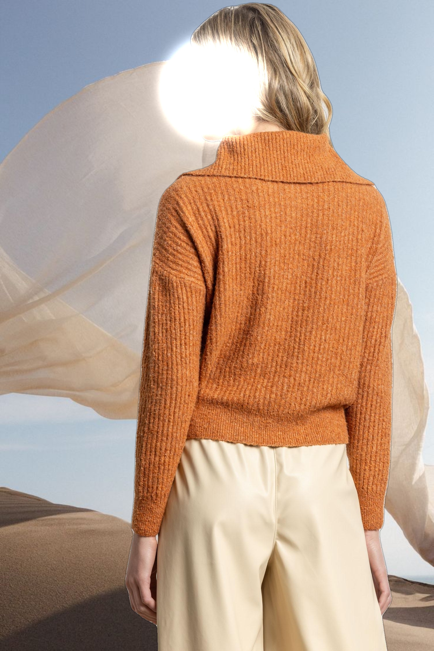 Easy Split Collar Sweater