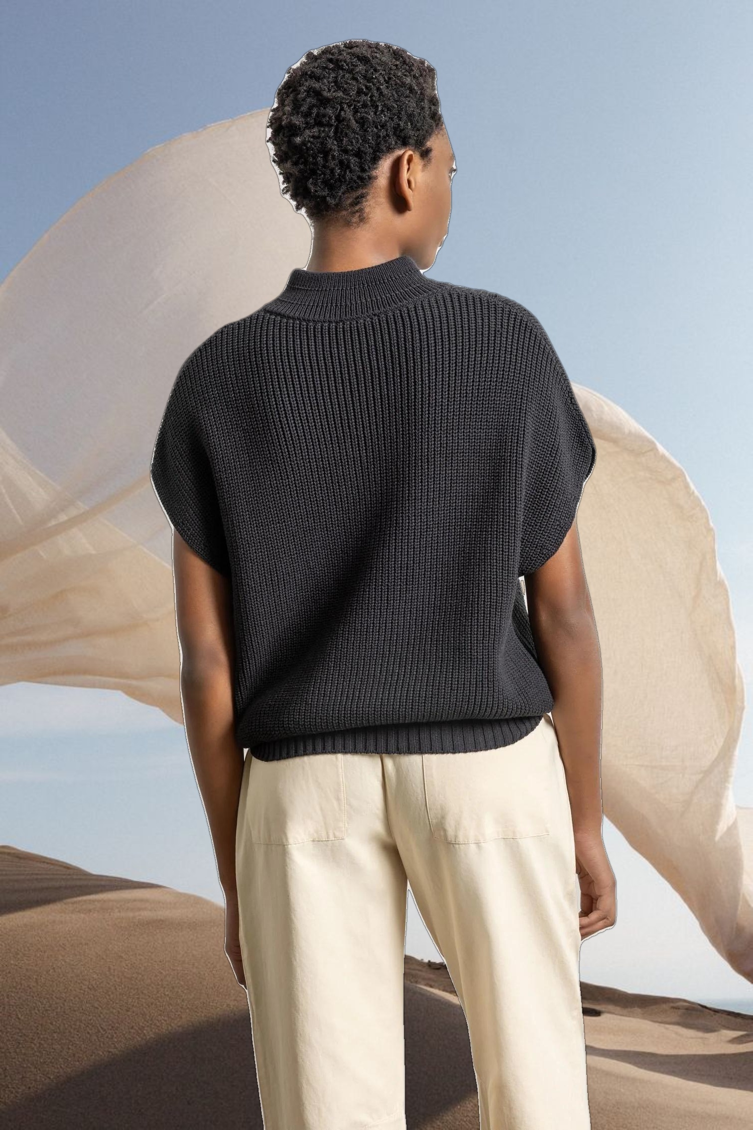 Half Zip Poncho Sweater