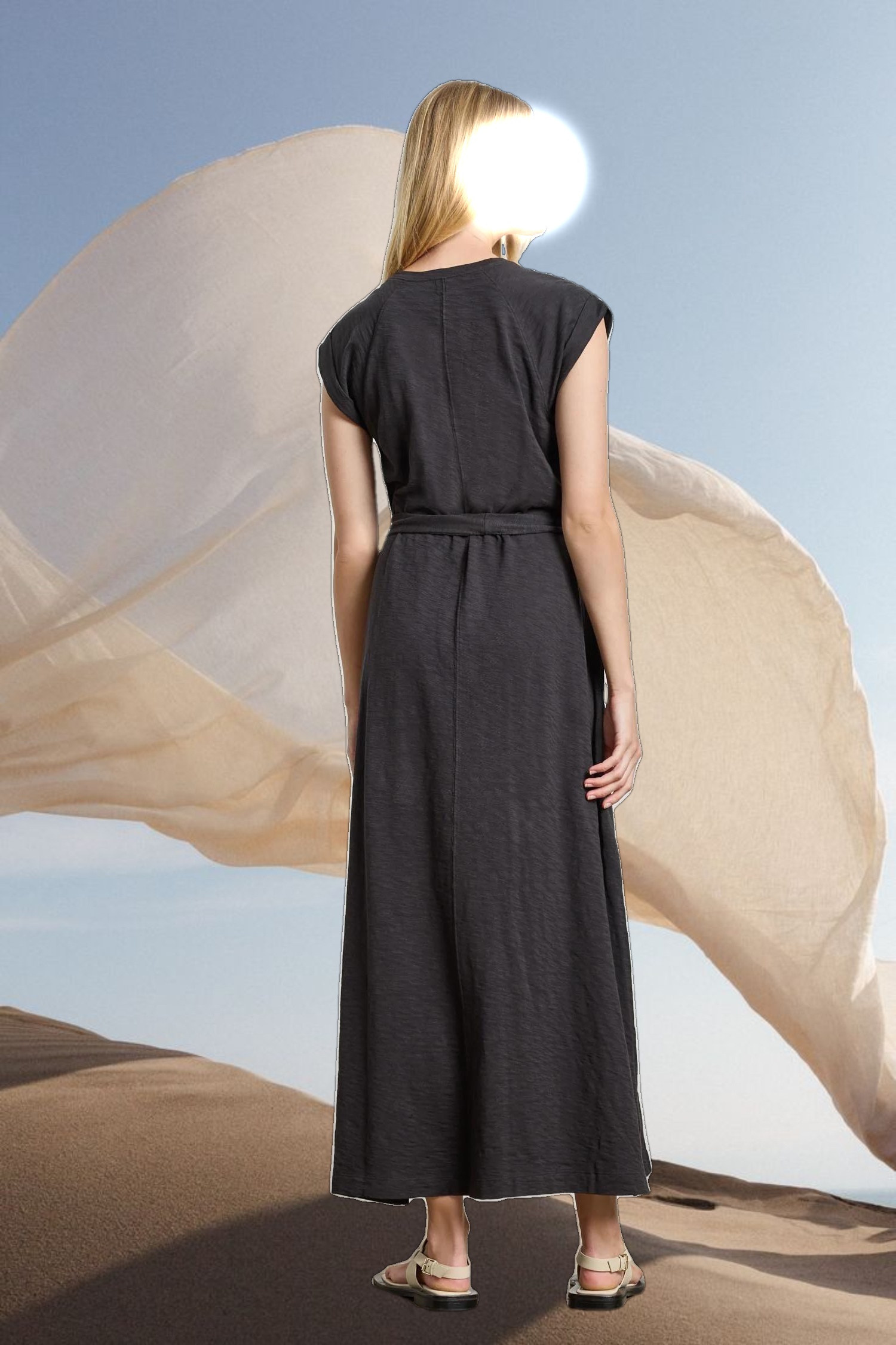 Saddle Sleeve Maxi Dress