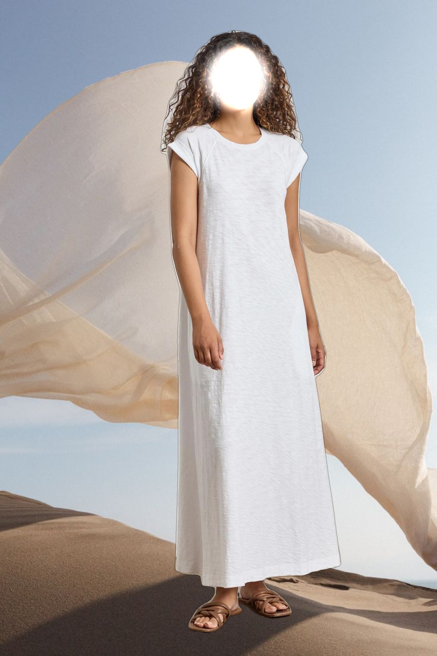 Saddle Sleeve Maxi Dress