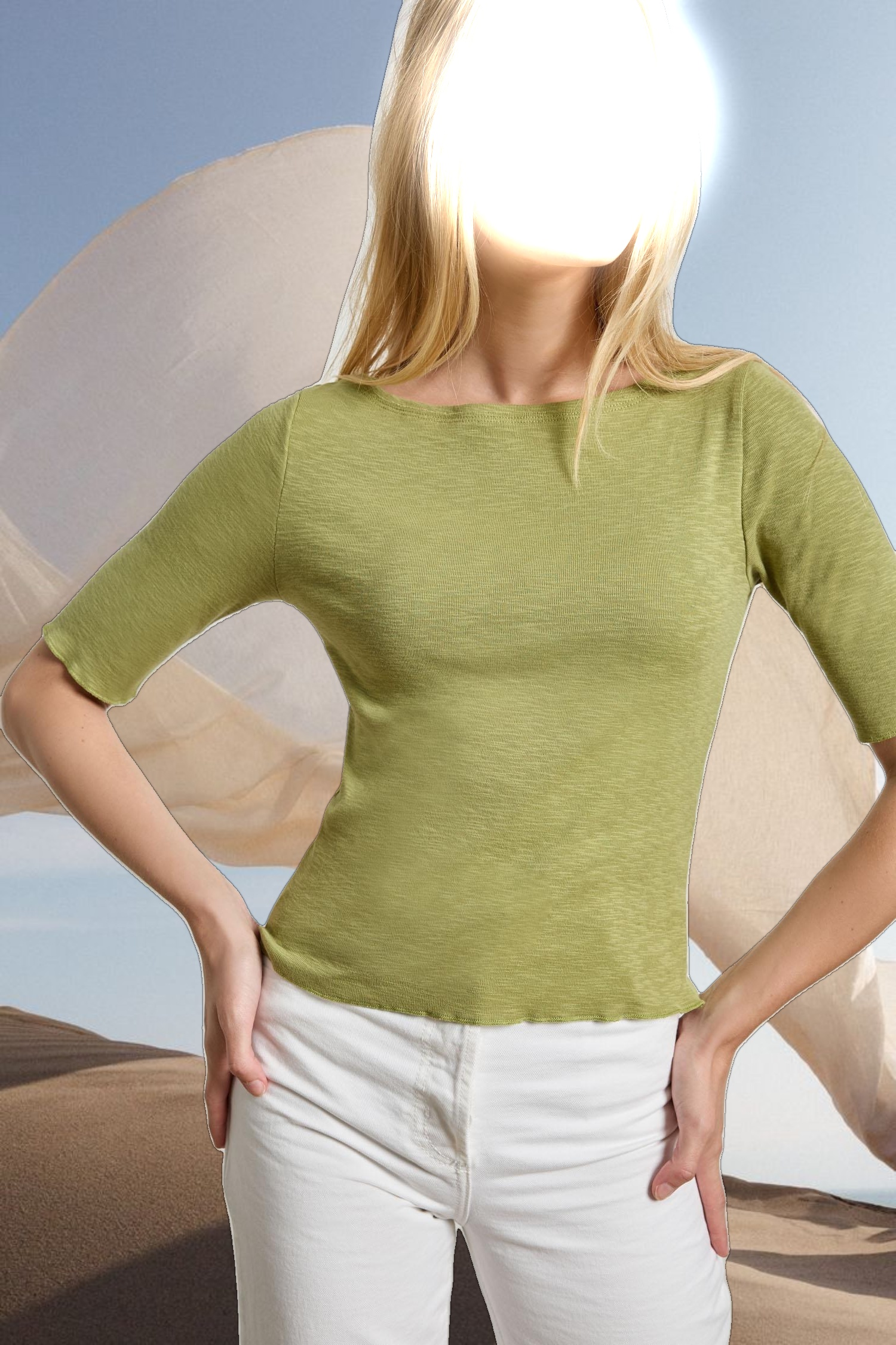 Elbow Sleeve Boatneck