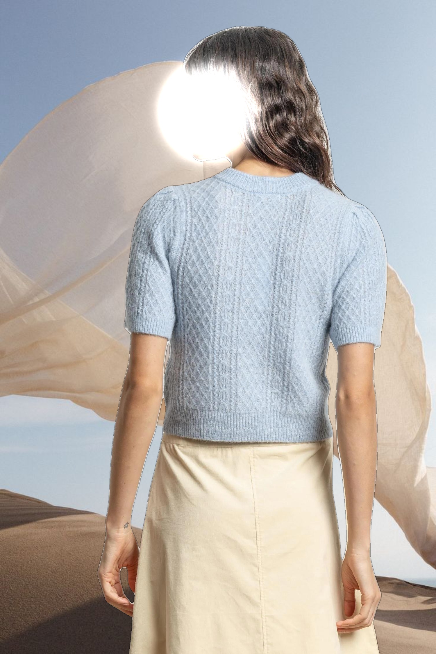 Cropped Cable Sweater