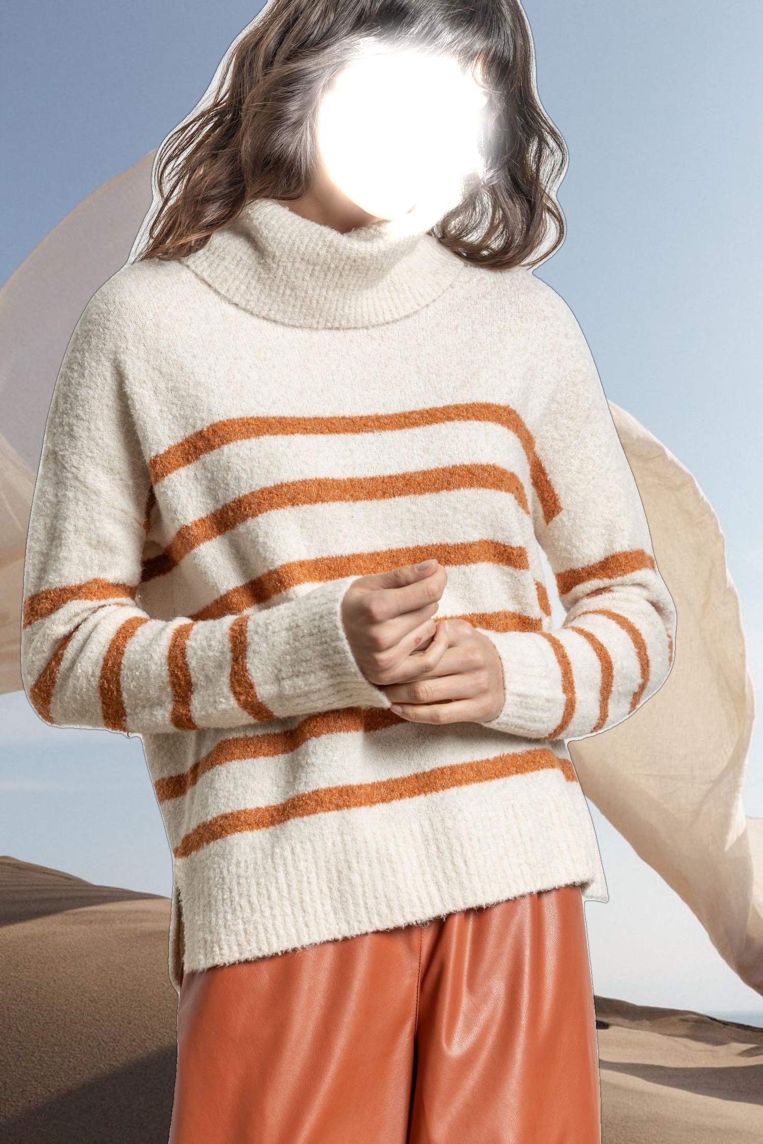 Striped Turtleneck Sweater